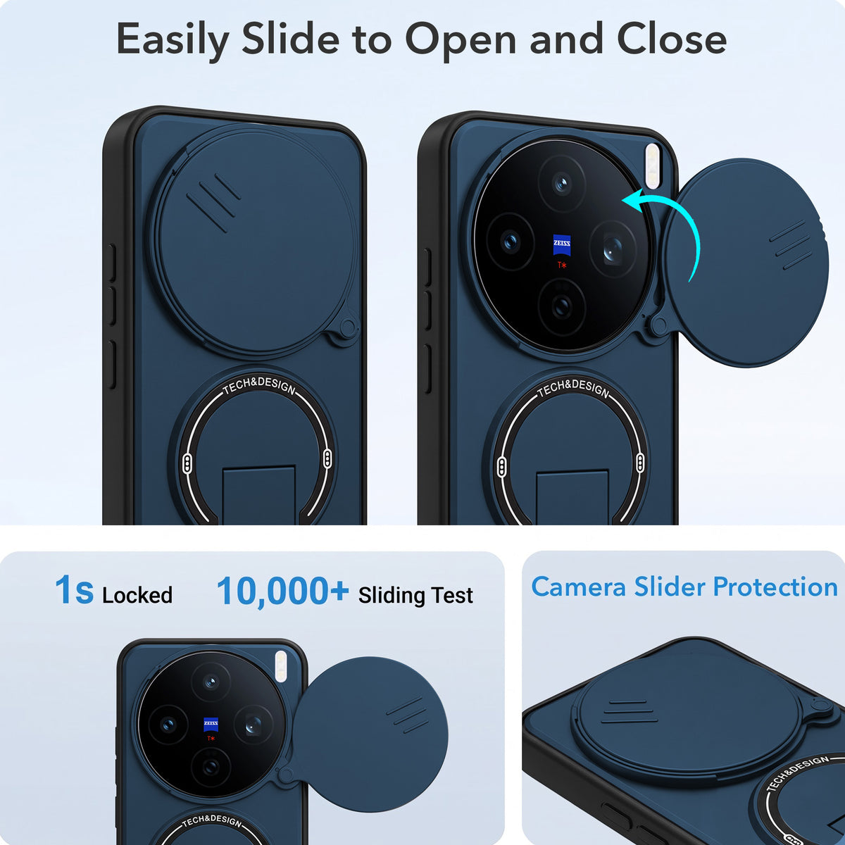 For Vivo X200T Back Case Cover Metallic (Hybrid Armor Kickstand | Sliding Shutter Camera Protection | MagSafe Compatible)
