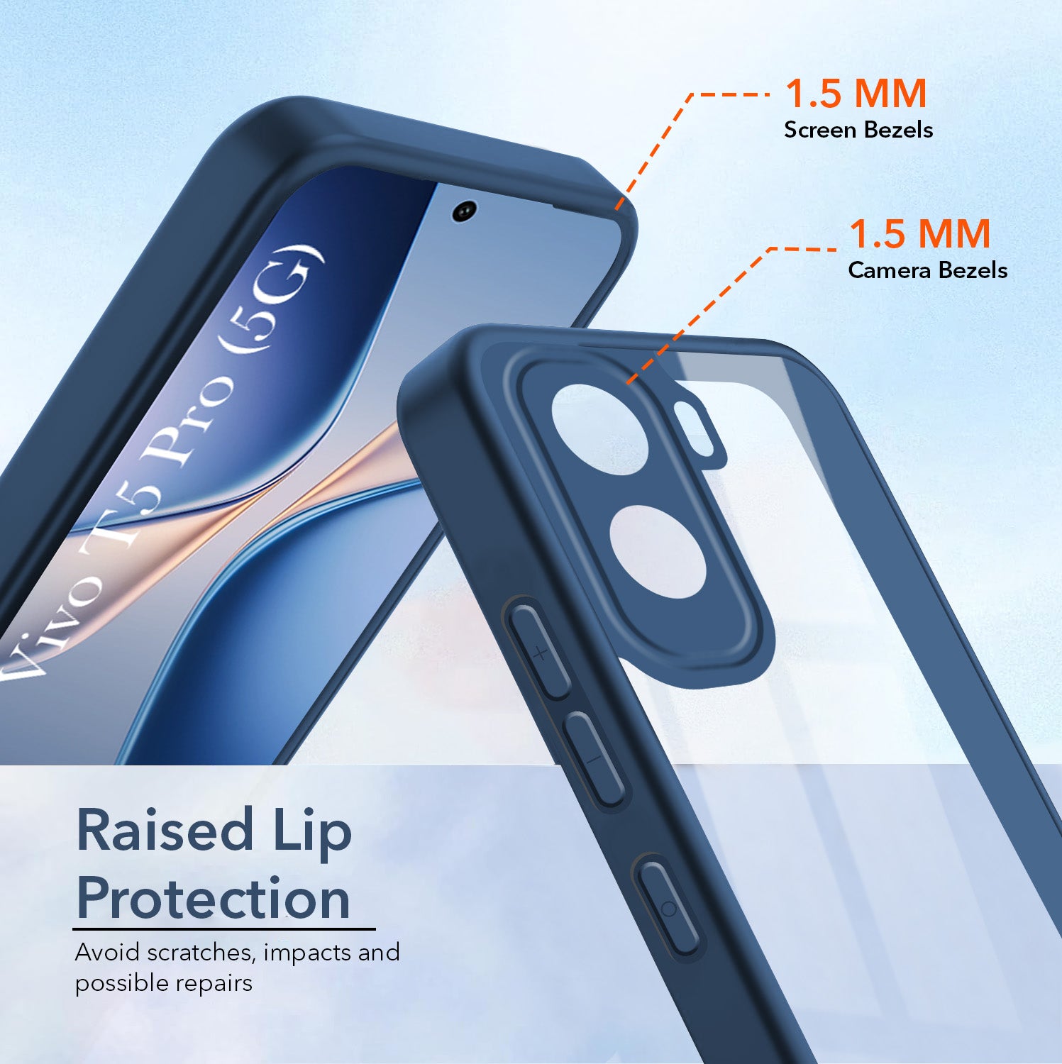 For Vivo T5 Pro 5G Back Cover Case Ultra-Hybrid (Lifetime Anti Yellow | Anti Scratch | Crystal Clear Shockproof)