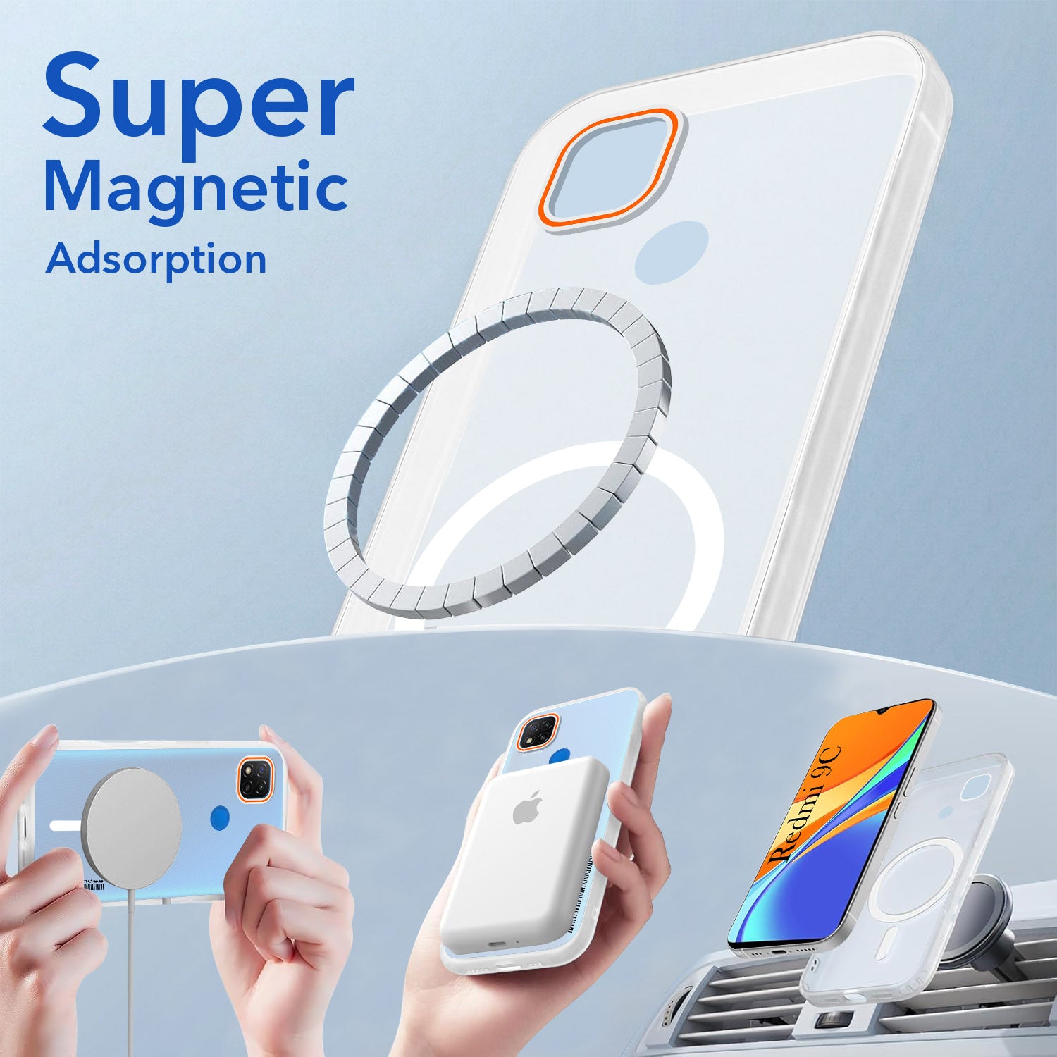 For Redmi 9C Back Cover Case (Soft Touch | Camera Bump Protection | MagSafe Compatible | Matte Finish)