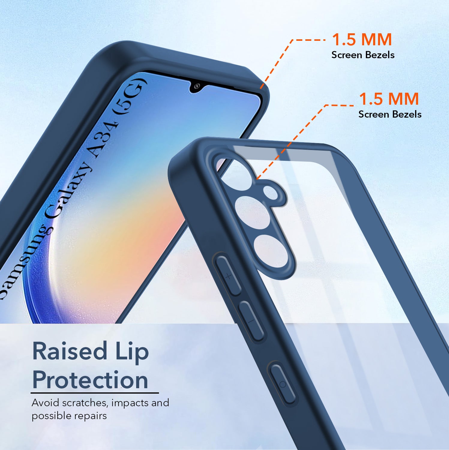 For Samsung Galaxy A34 5G Back Cover Case Ultra-Hybrid  (Lifetime Anti Yellow | Anti Scratch | Crystal Clear Shockproof)