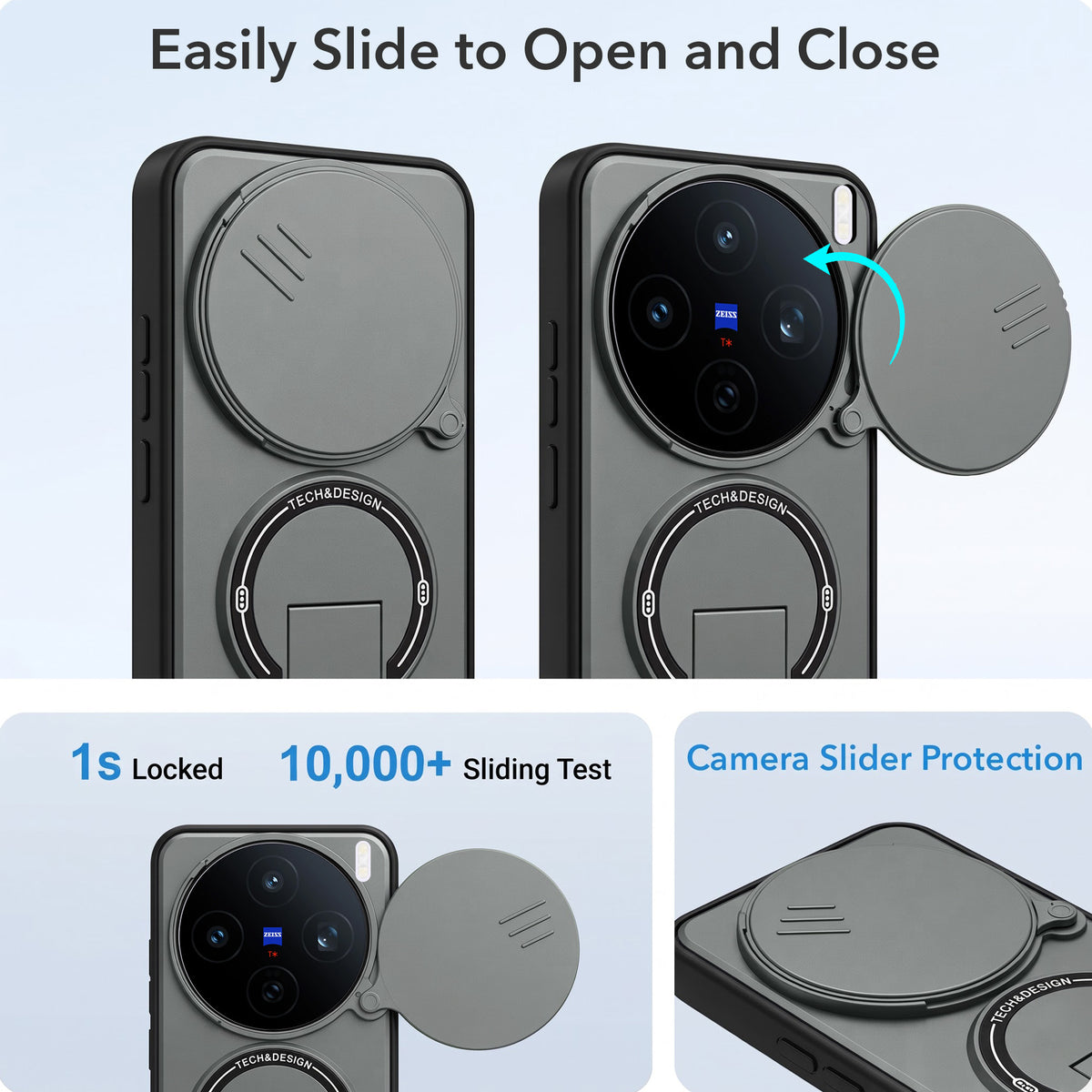For Vivo X200T Back Case Cover Metallic (Hybrid Armor Kickstand | Sliding Shutter Camera Protection | MagSafe Compatible)
