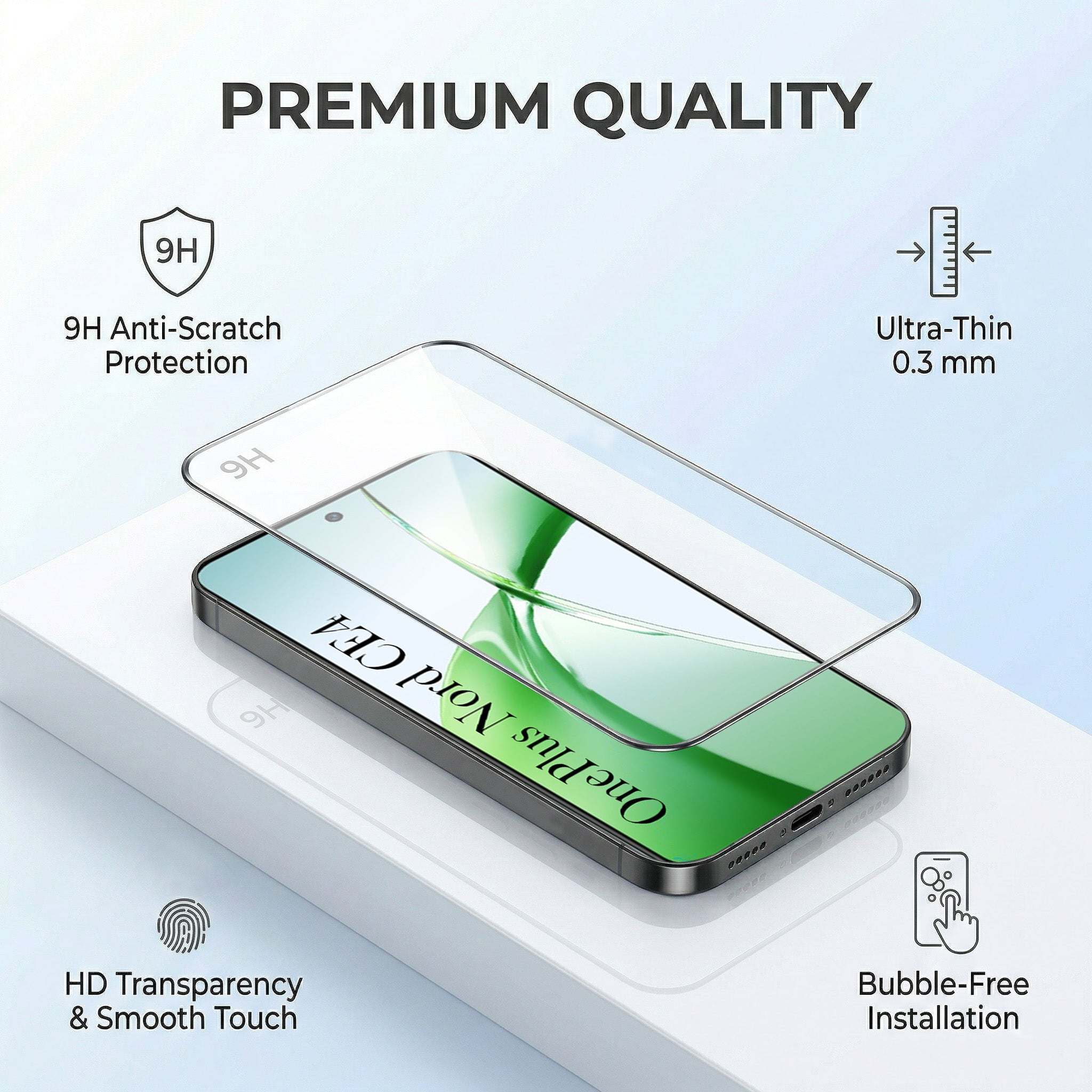 For Oneplus Nord CE 4 Combo with Back Cover and 9H Tempered Glass (Liquid Silicone | Camera Protection | Oleophobic Coating Screen Glass)