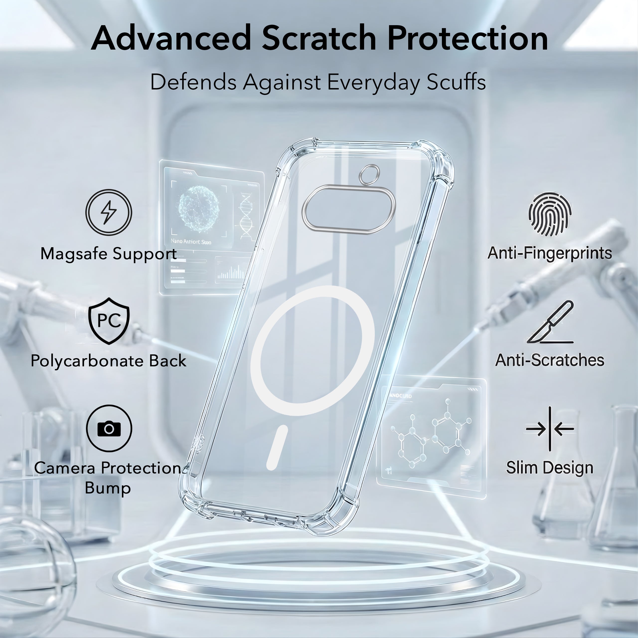 For Nothing Phone 4A 5G Back Cover Shockproof Crystal-Clear (Magsafe Wireless Support | Drop & Camera Protection | Hard Polycarbonate)
