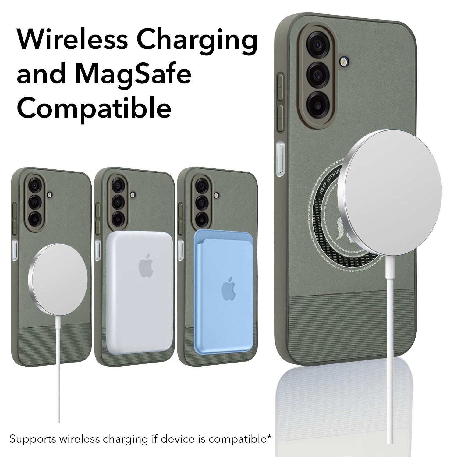 For Samsung Galaxy A17 | Samsung F17 | Samsung M17 5G Back Cover Case PU Leather Finish  (Professional Minimalist Texture | MagSafe Compatile | Camera Protection | Sleek Sober Formal)