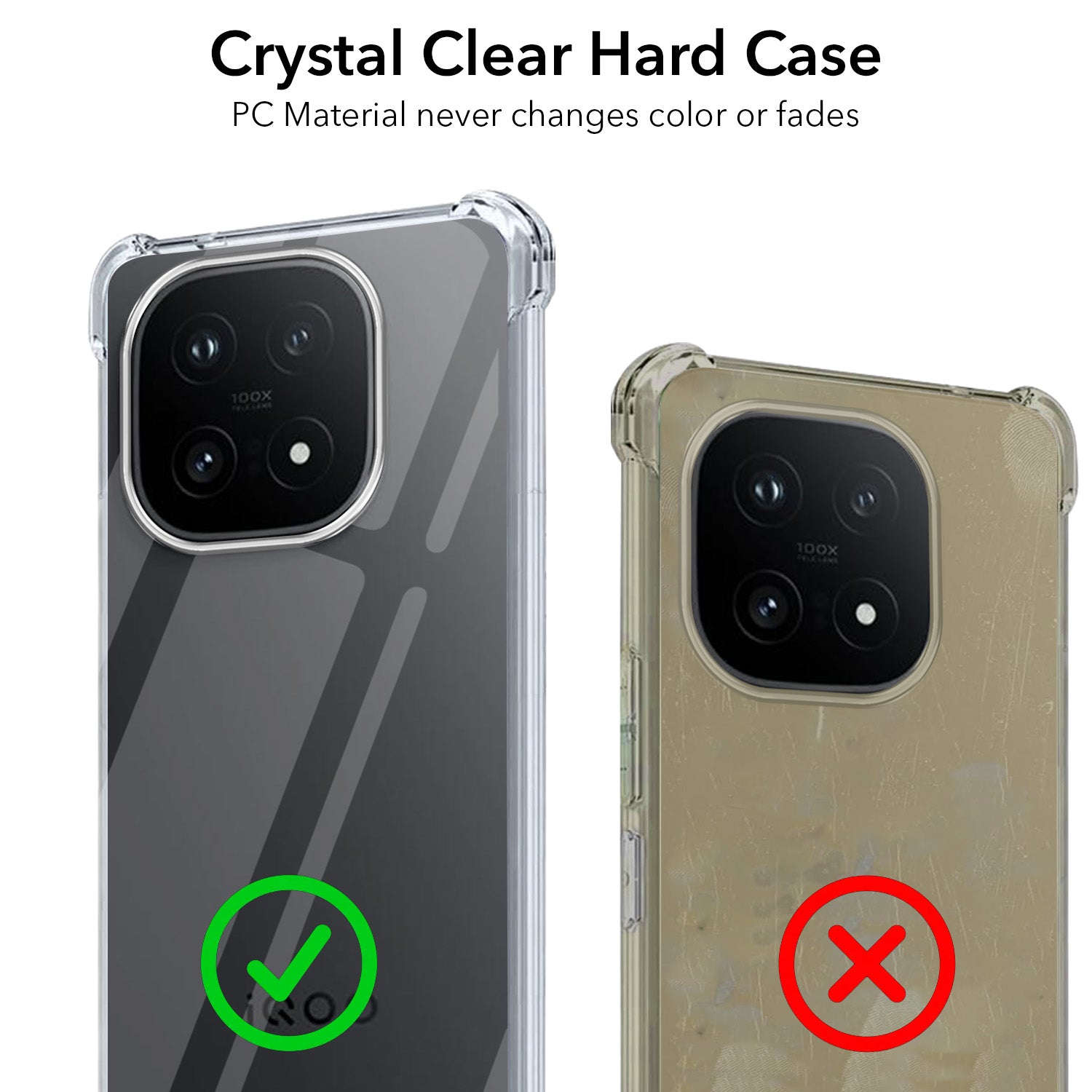 For Vivo iQOO 15 5G Back Cover Shockproof Crystal-Clear (Drop & Camera Protection | Hard Polycarbonate)