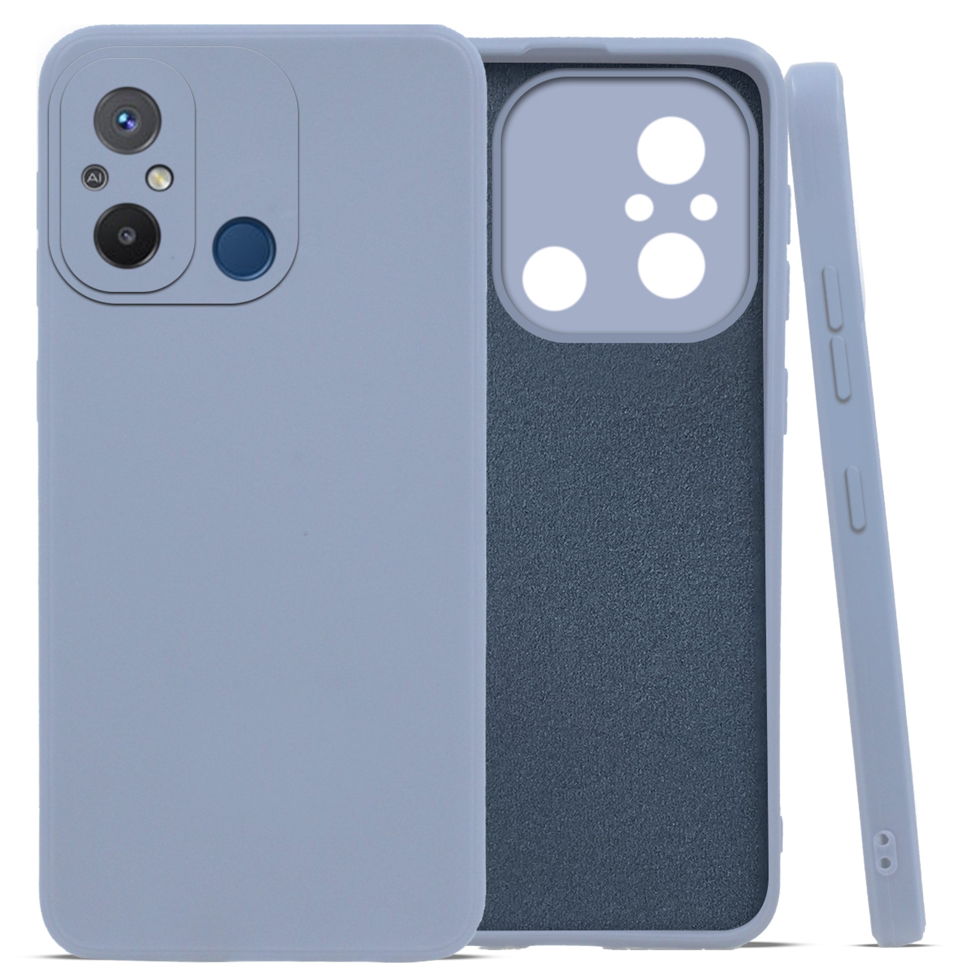 For Xiaomi Redmi 12C Back Cover Case (Matte Finish Silicone with Inside Fiber Cloth)