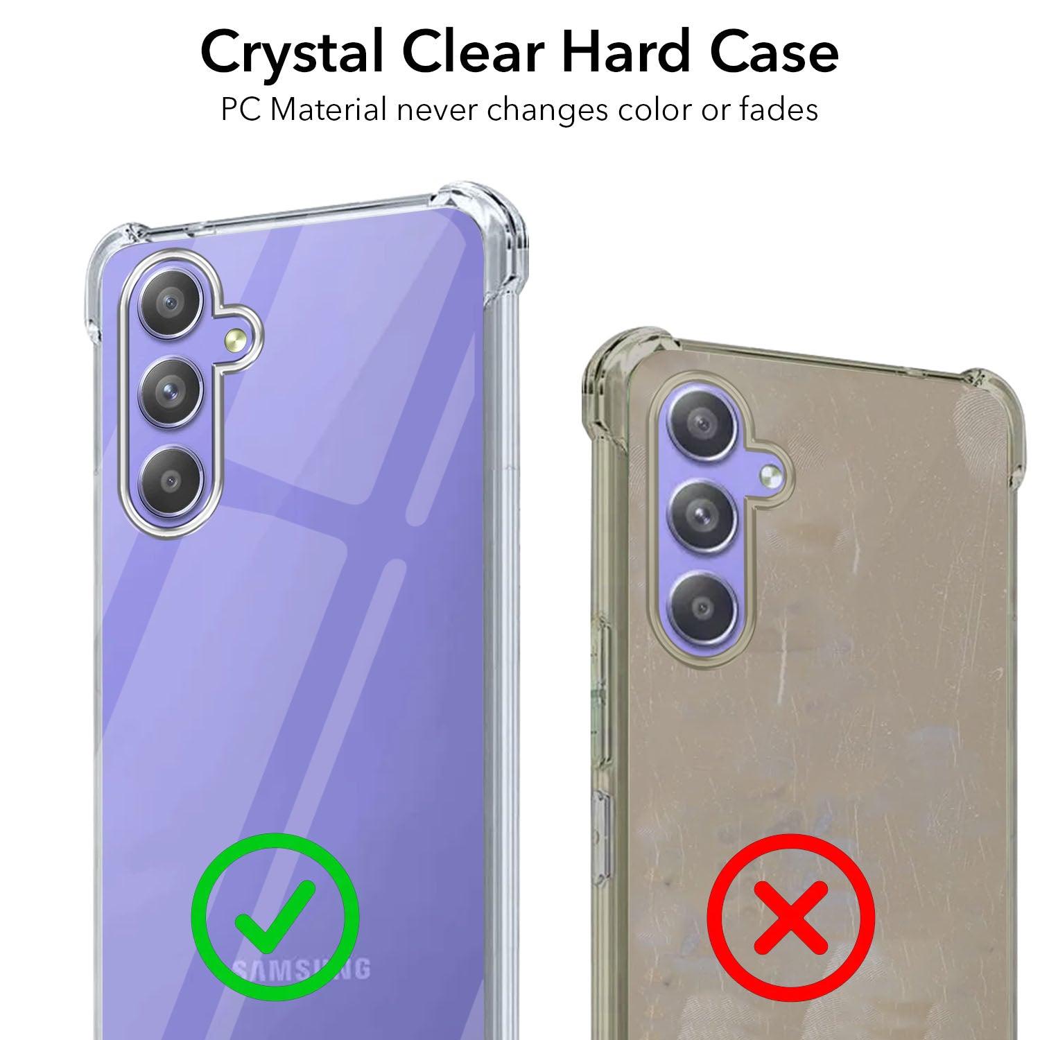 For Samsung Galaxy A54 5G Back Cover Shockproof Crystal-Clear (Drop & Camera Protection | Hard Polycarbonate)