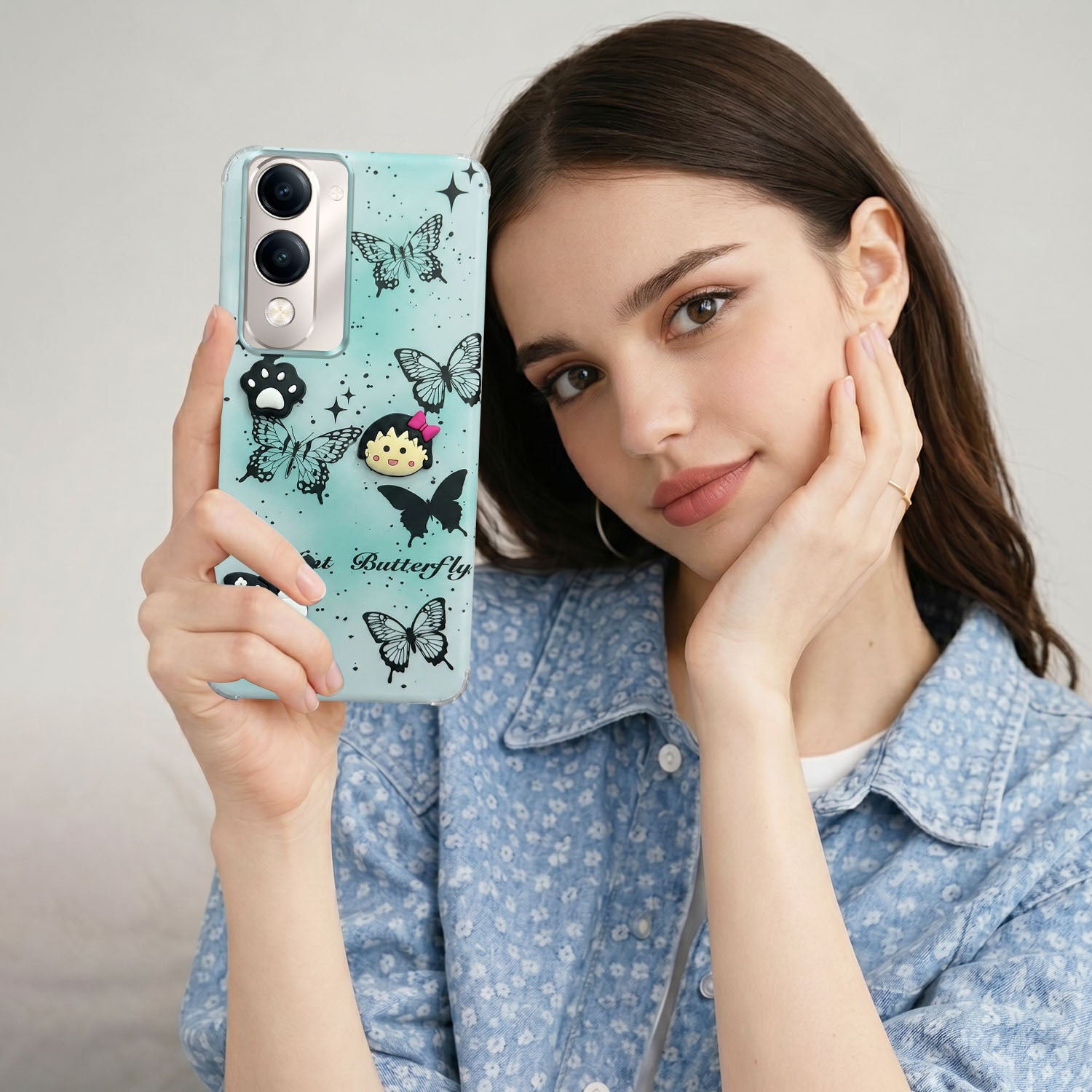 For Vivo Y19 | Vivo Y19e | Vivo T4 Lite Back Cover Case (3D Cute Cartoons | Hard Back Side Soft | Matte Premium Finish | HD Printing)