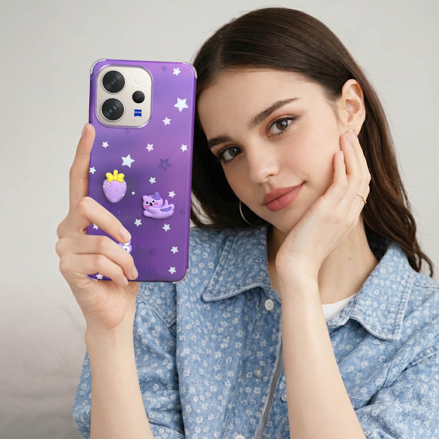 For Vivo V70 | Vivo V70 Elite 5G Back Cover Case (3D Cute Cartoons | Hard Back Side Soft | Matte Premium Finish | HD Printing)