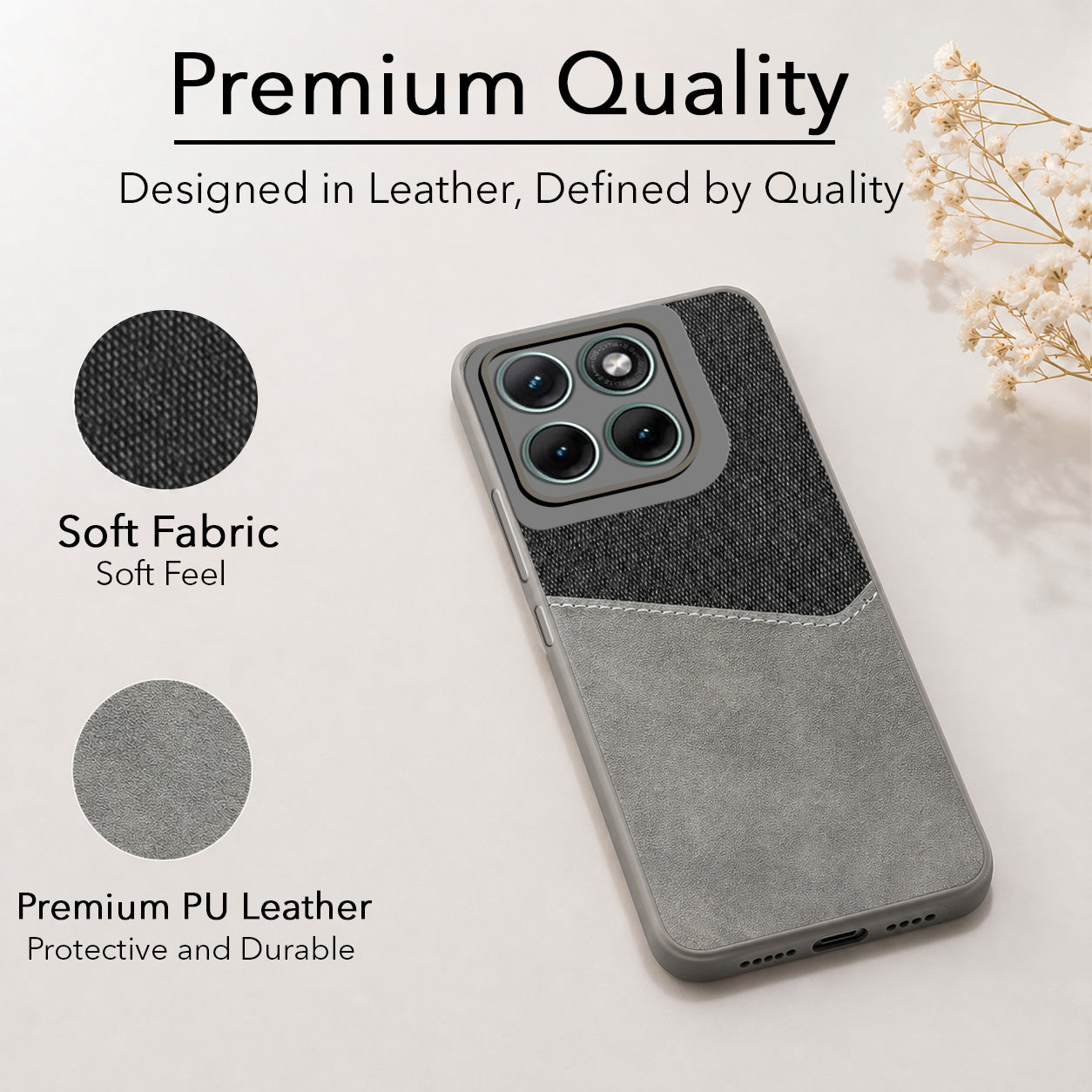 For Motorola Moto Edge 70 Fusion Back Cover Case (Dual PU Leather Stitch | Professional Minimalist | Soft and Flexible)