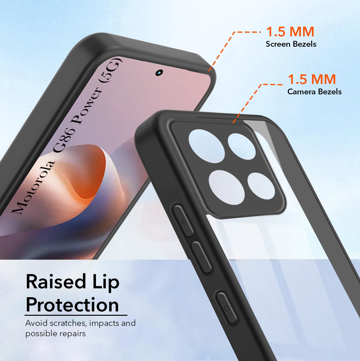 For Motorola Moto G86 Power Back Cover Case Ultra-Hybrid (Lifetime Anti Yellow | Anti Scratch | Crystal Clear Shockproof)