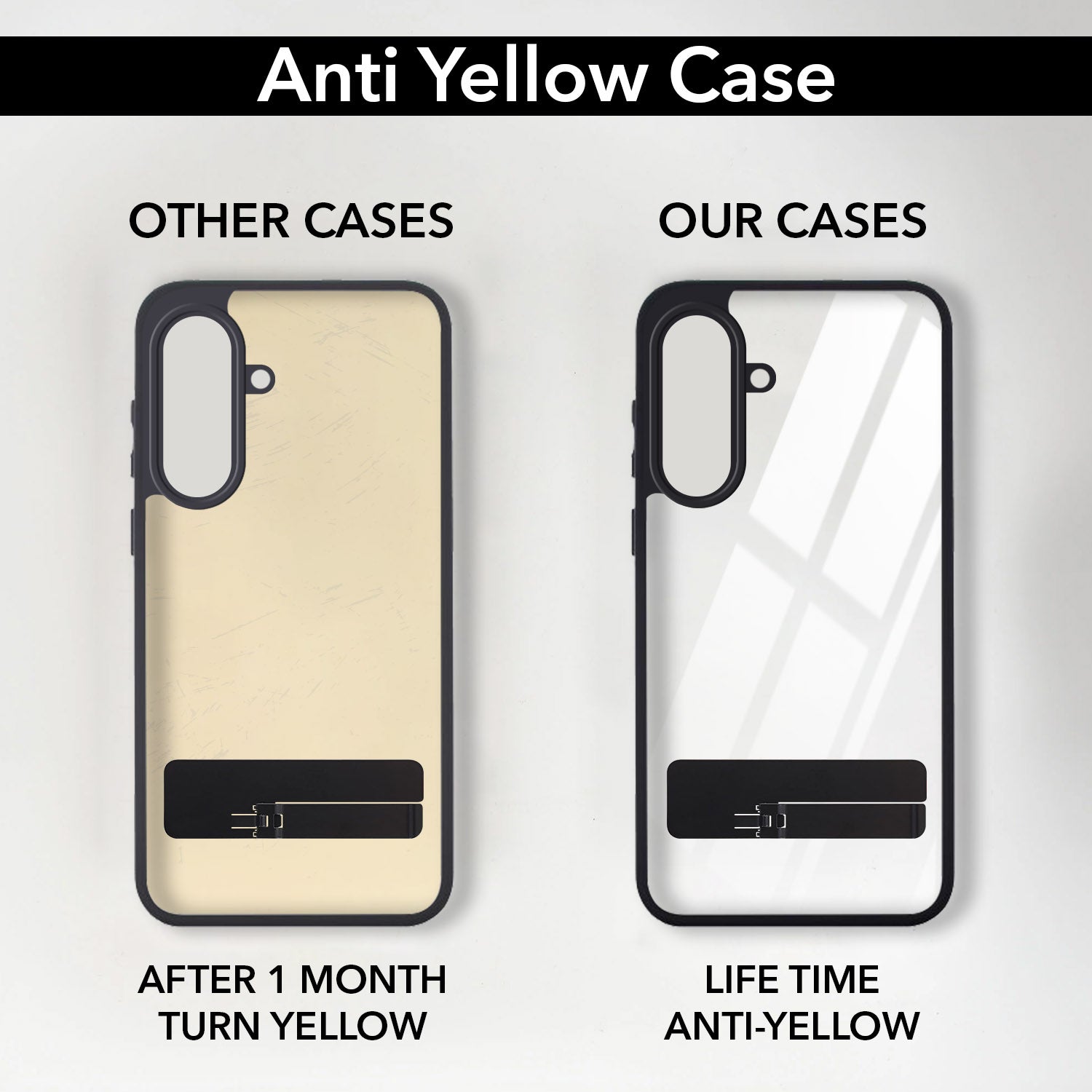 For Samsung Galaxy A37 5G Back Cover Case (Built-in Stand | Lifetime Anti Yellow | Kickstand Shockproof | Camera Protection | MagSafe Compatible)