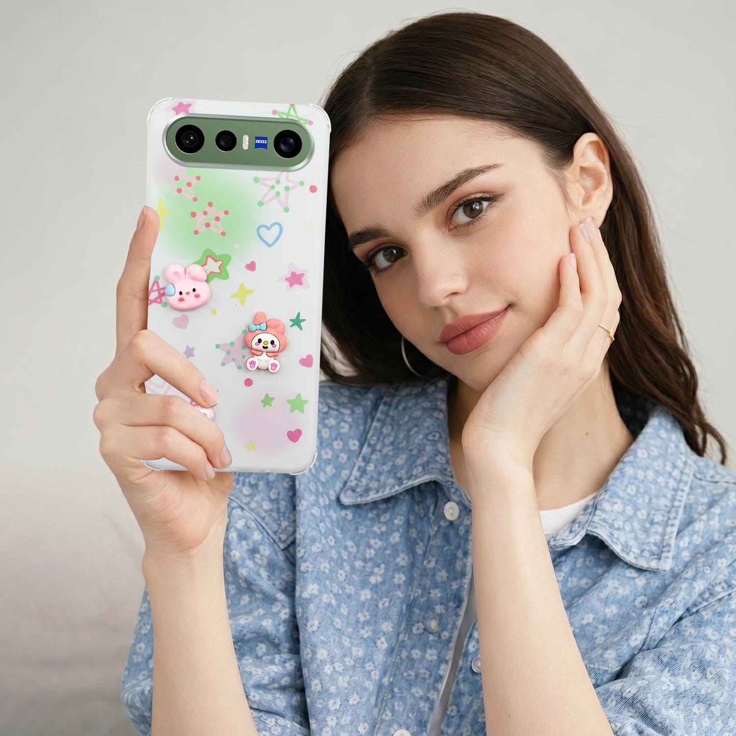 For Vivo X300 FE Back Cover Case (3D Cute Cartoons | Hard Back Side Soft | Matte Premium Finish | HD Printing)