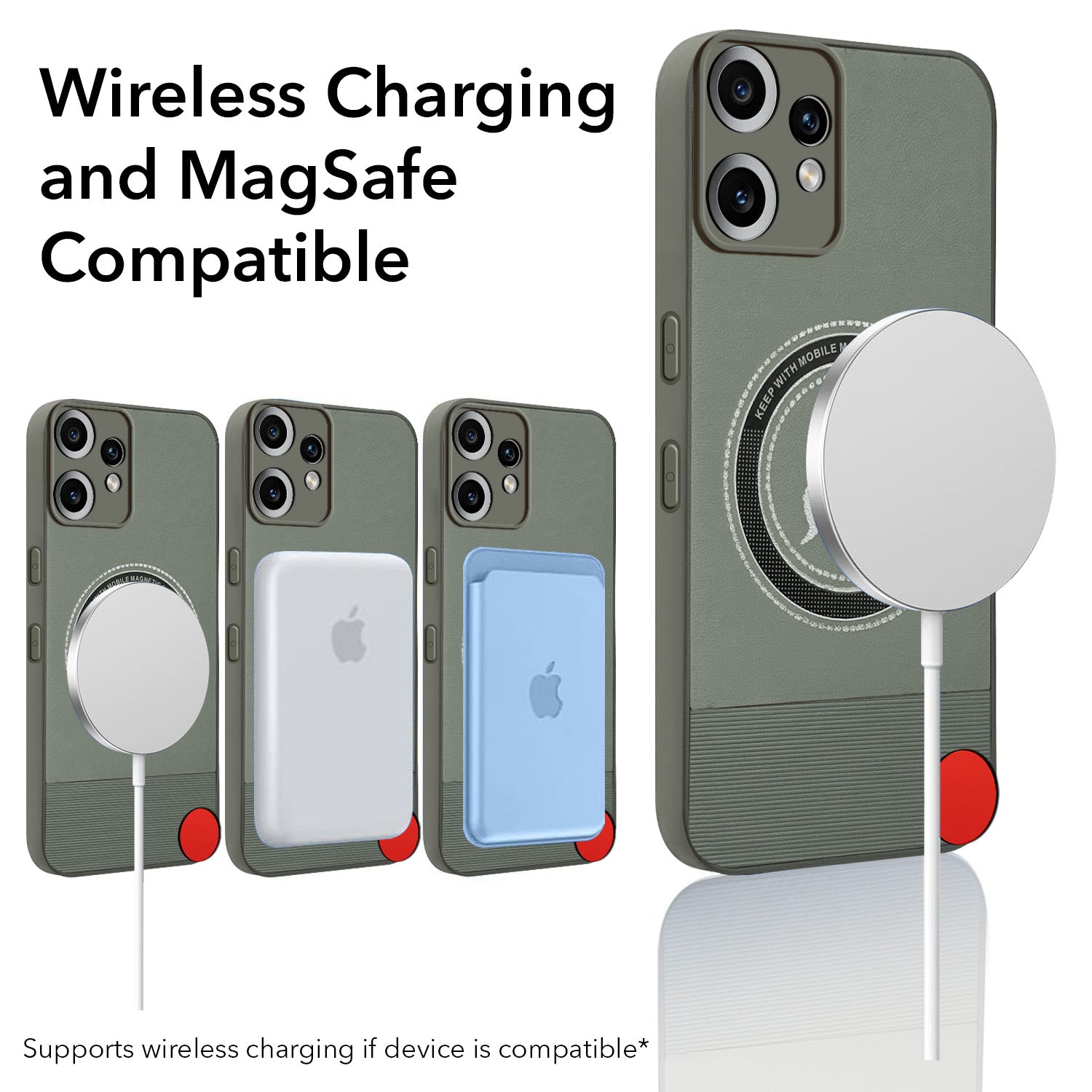 For Nothing CMF Phone 2 Pro Back Cover Case PU Leather Finish (Professional Minimalist Texture | MagSafe Compatile | Camera Protection | Sleek Sober Formal)