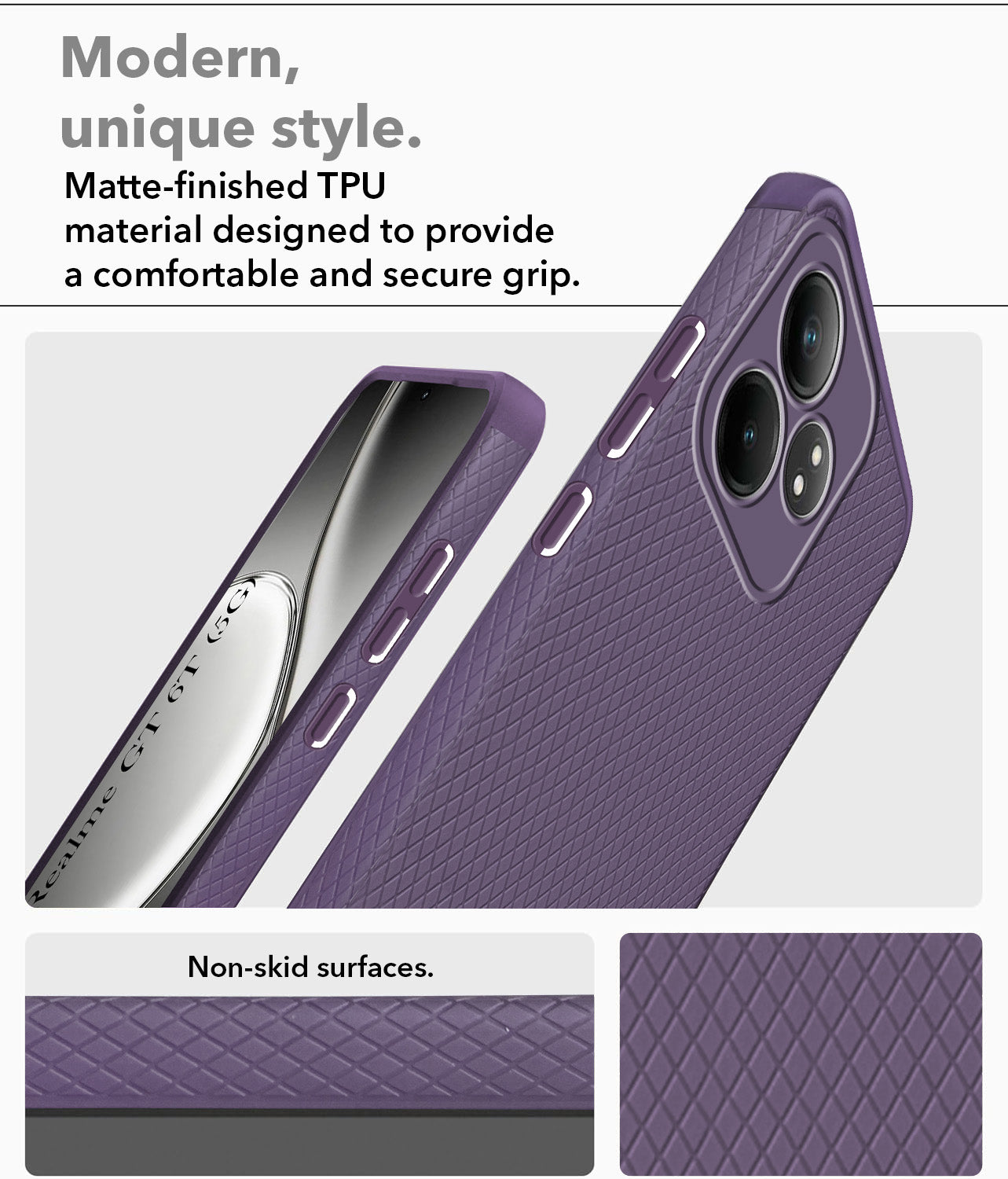 For Realme  GT 6 | GT 6T 5G Back Cover Case (Liquid Silicone | Side Grip | Camera Protection)