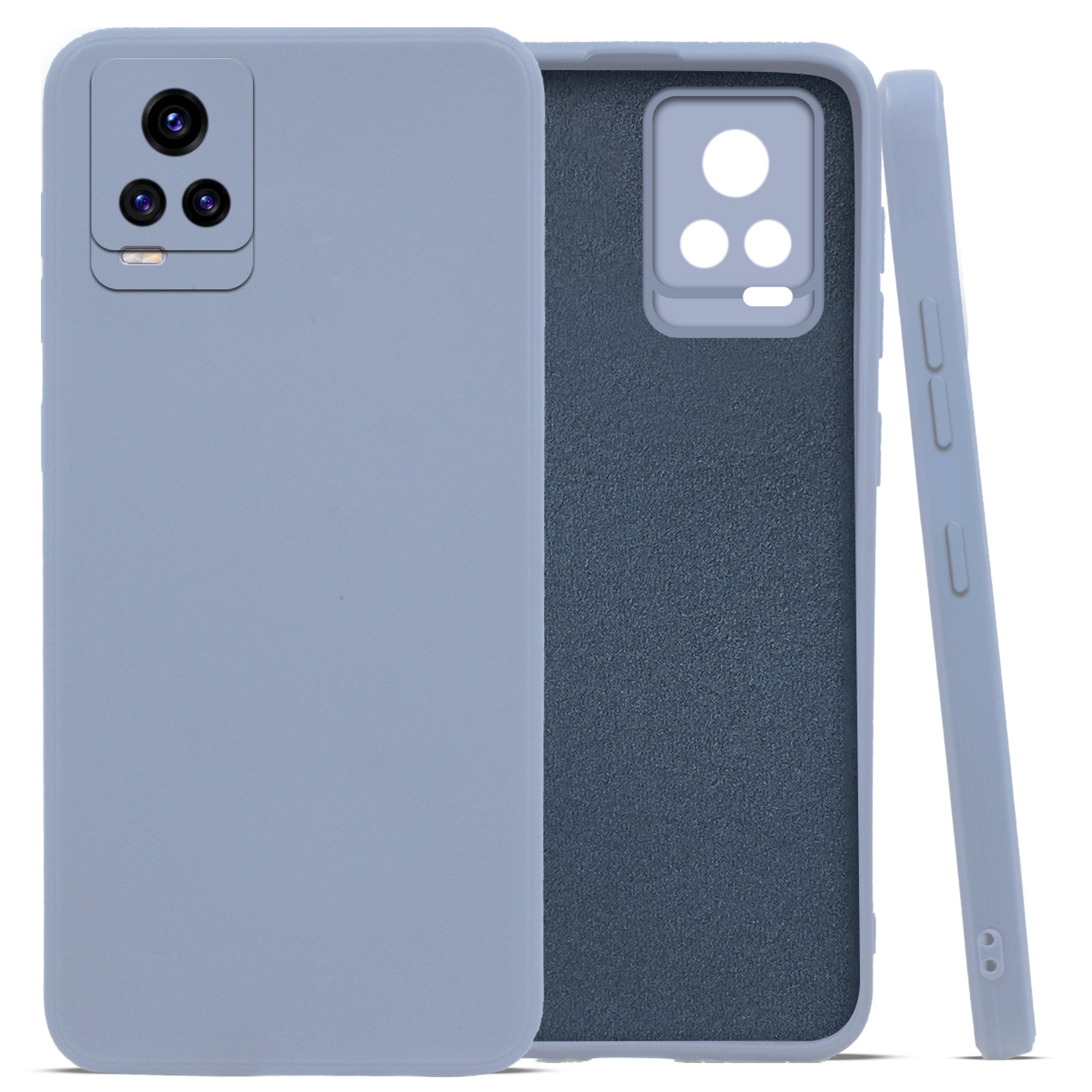 For Vivo V20 Back Cover Case ( Matte Finish Silicone with Inside Fiber cloth)