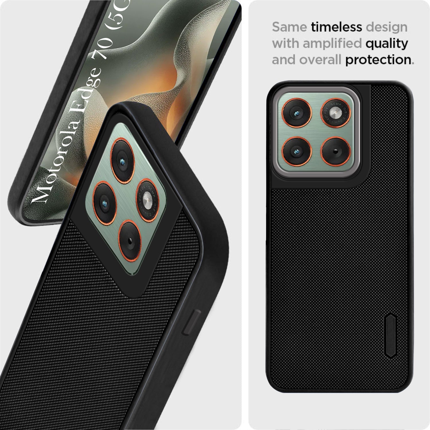 For Motorola Moto Edge 70 Back Cover Case Rubberised (Textured Grip Design | Micro-Fiber Cloth Inside | Slim and Light Weight | Soft Touch and Feel)