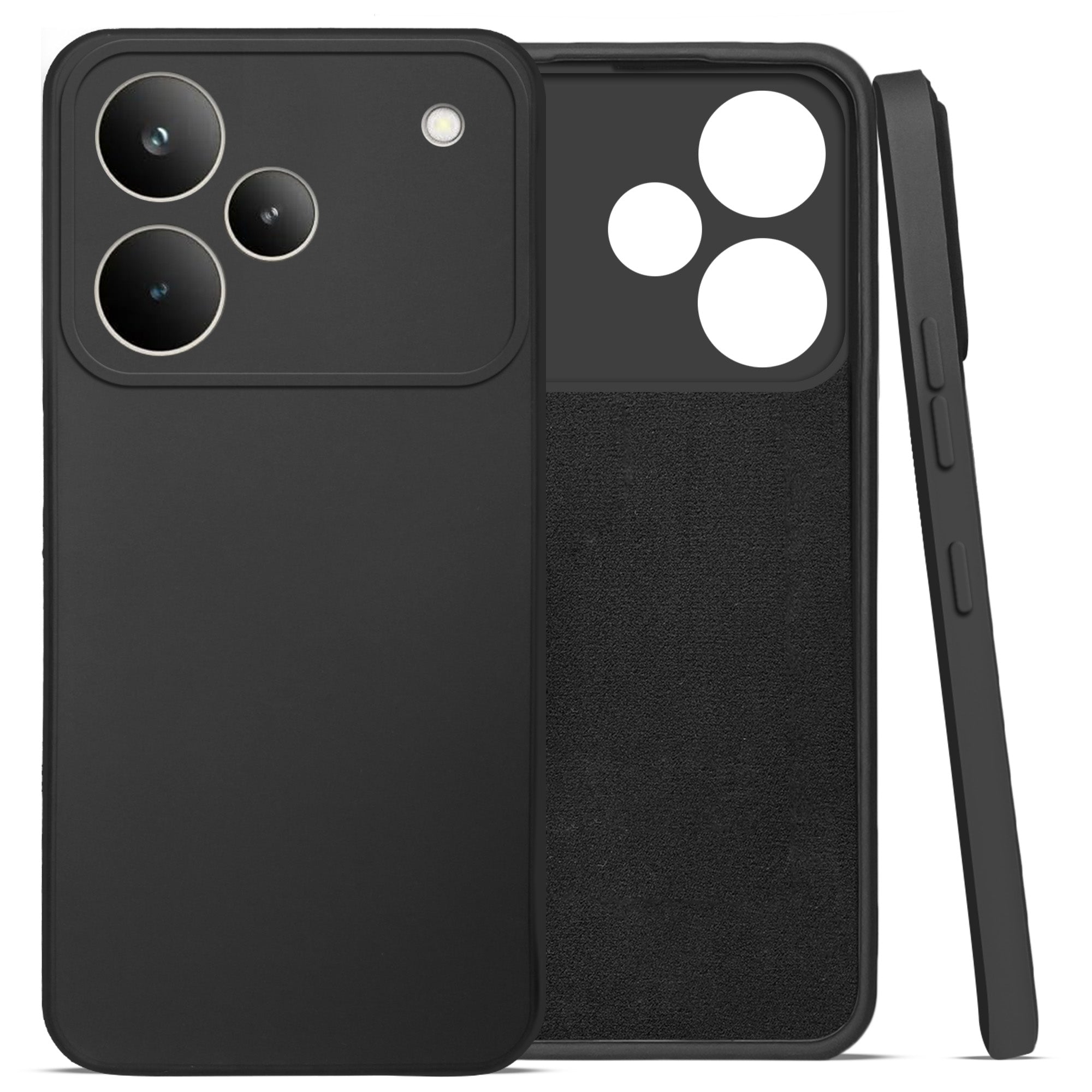 For Realme P4 Pro Back Cover Case (Matte Finish Silicone with Inside Fiber Cloth)