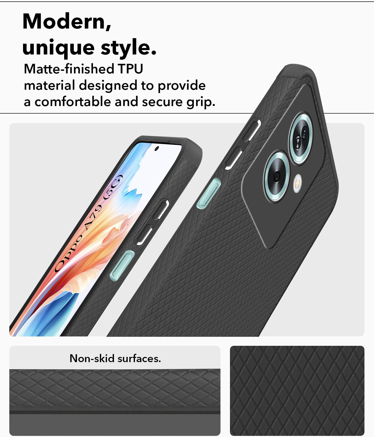 For Oppo A79 5G Back Cover Case (Liquid Silicone | Side Grip | Camera Protection)