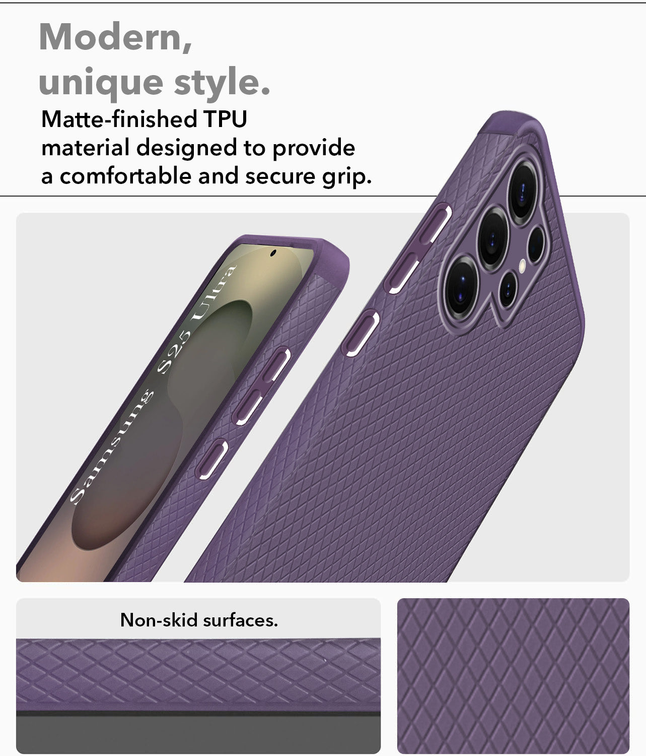 For Samsung Galaxy S25 Ultra Back Cover Case (Liquid Silicone | Side Grip | Camera Protection)
