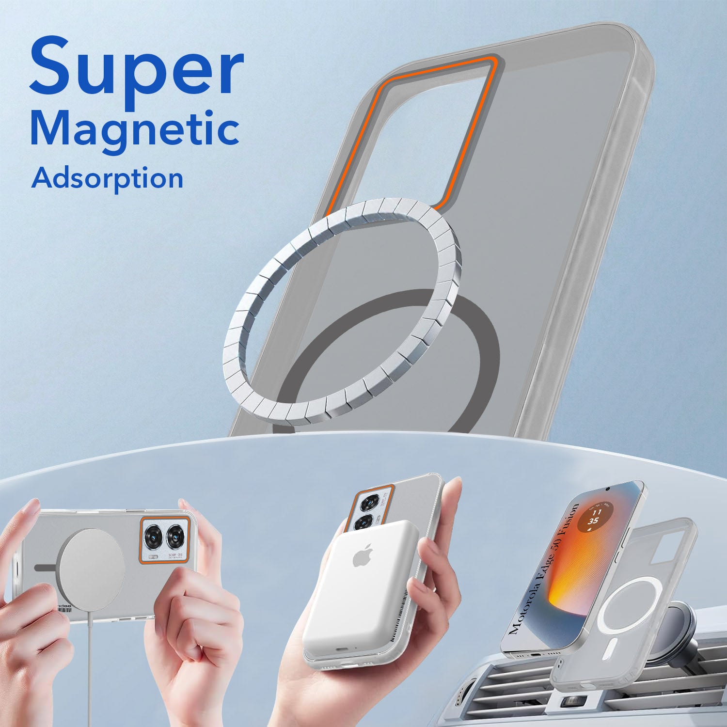 For Motorola Moto Edge 50 Fusion Back Cover Case (Soft Touch | Camera Bump Protection | MagSafe Compatible | Matte Finish)