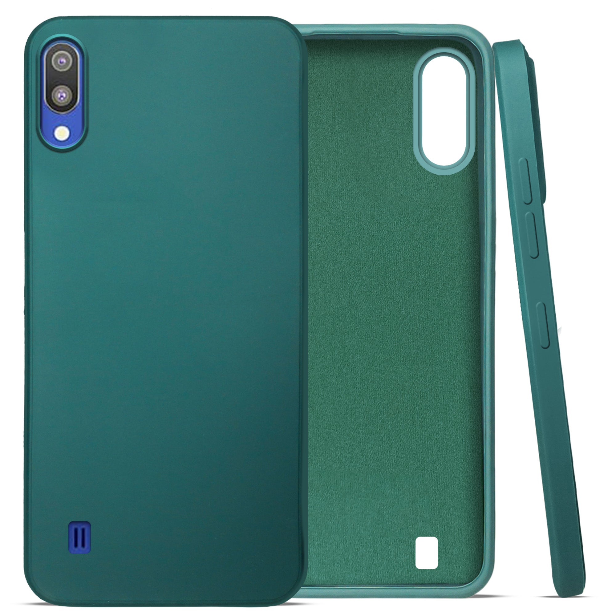 For Samsung Galaxy M10 Back Cover Case ( Matte Finish Silicone with Inside Fiber cloth)