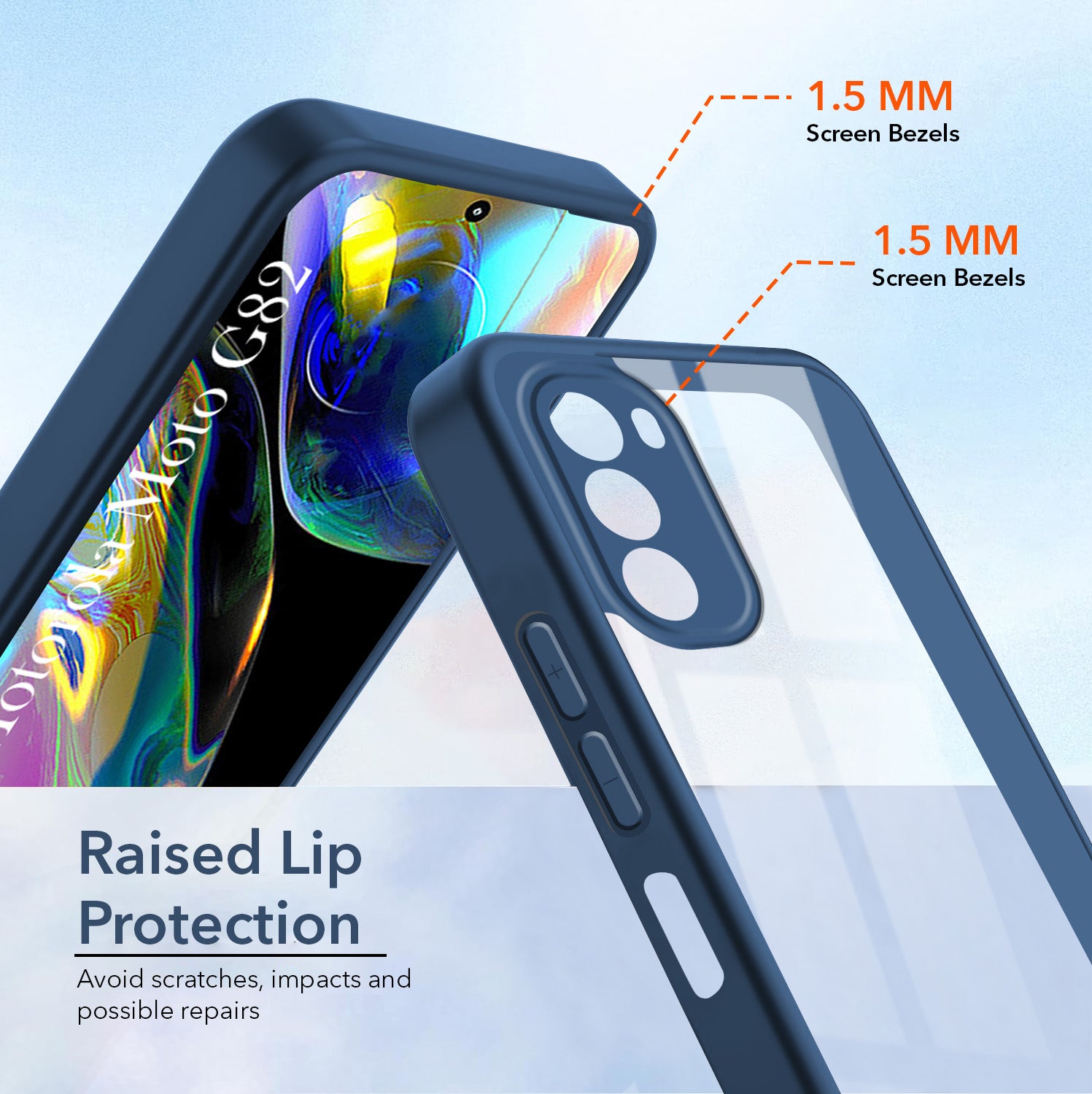 For Motorola Moto G82 5G Back Cover Case Ultra-Hybrid (Lifetime Anti Yellow | Anti Scratch | Crystal Clear Shockproof)