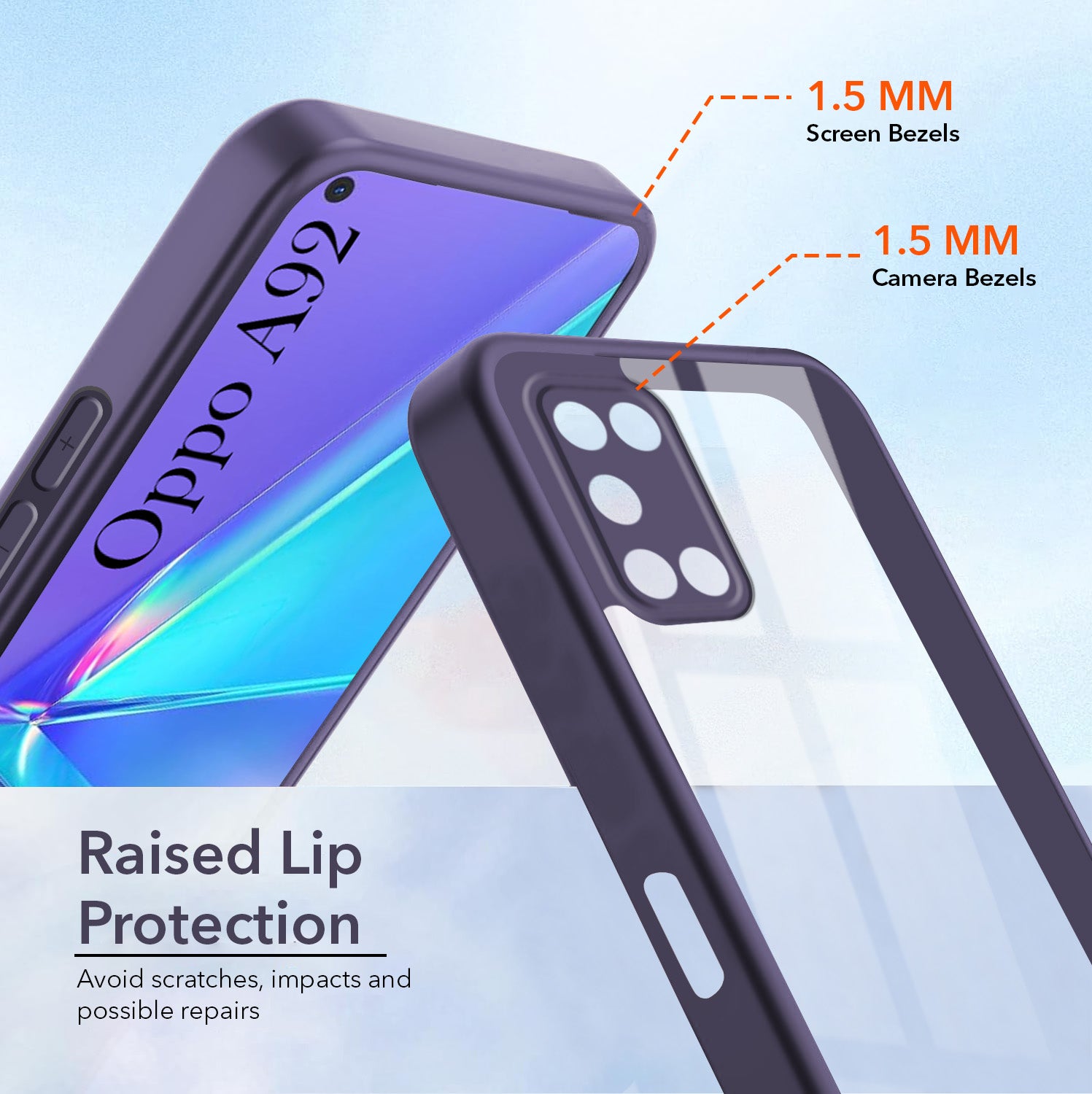 For Oppo A92 Back Cover Case Ultra-Hybrid (Lifetime Anti Yellow | Anti Scratch | Crystal Clear Shockproof)