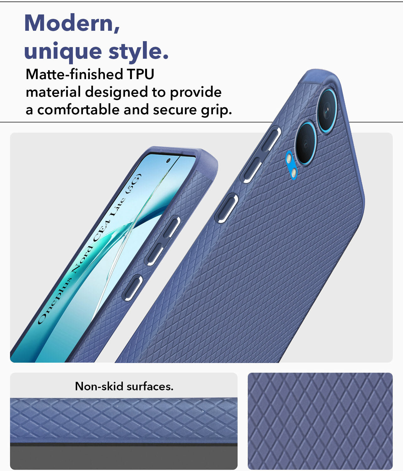 For OnePlus Nord CE 4 Lite Back Cover Case (Liquid Silicone | Side Grip | Camera Protection)