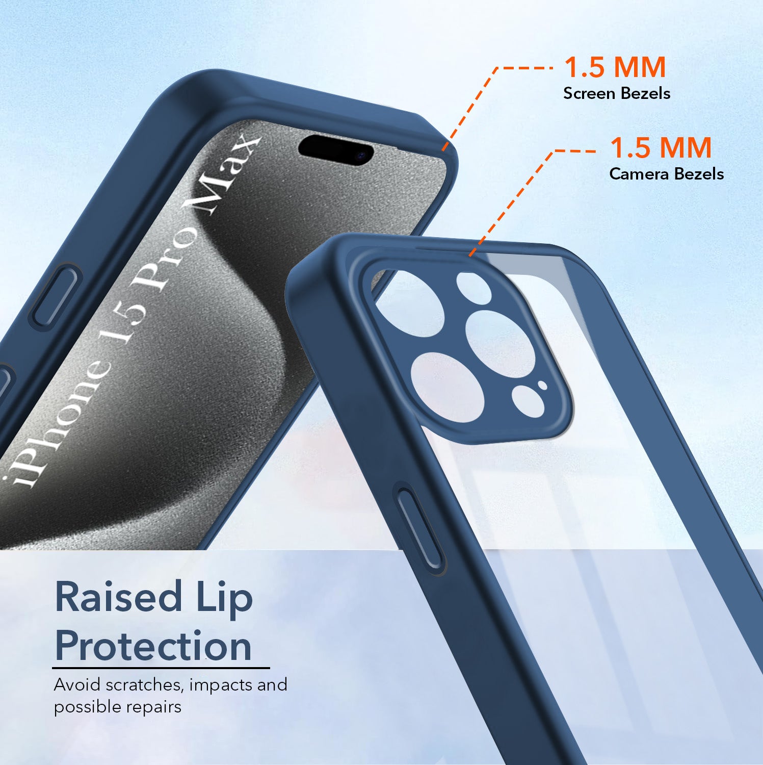 For Apple iPhone 15 Pro Max Back Cover Case Ultra-Hybrid (Lifetime Anti Yellow | Anti Scratch | Crystal Clear Shockproof)