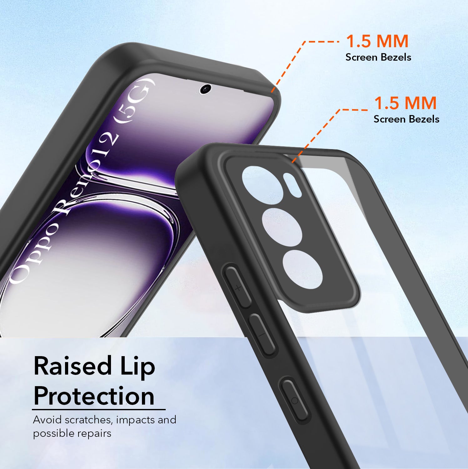 For Oppo Reno12 5G | Oppo Reno 12 5G Back Cover Case (Lifetime Anti Yellow | Anti Scratch | Crystal Clear Shockproof)