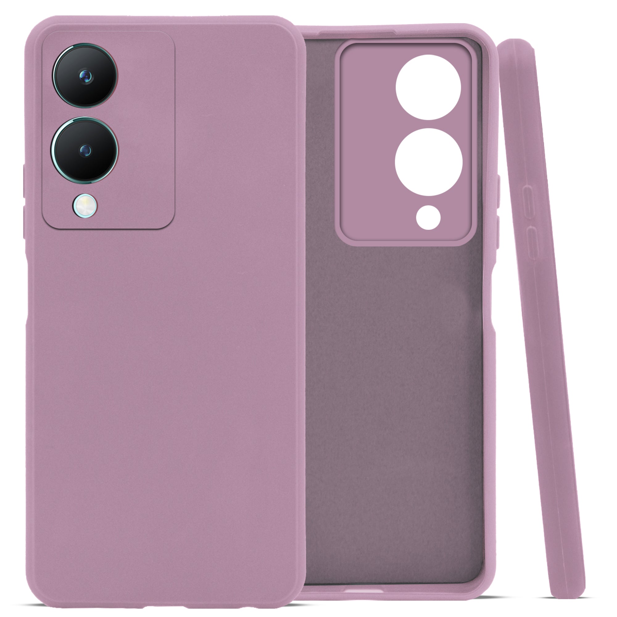 For Vivo Y17s Back Cover Case (Matte Finish Silicone with Inside Fiber Cloth)