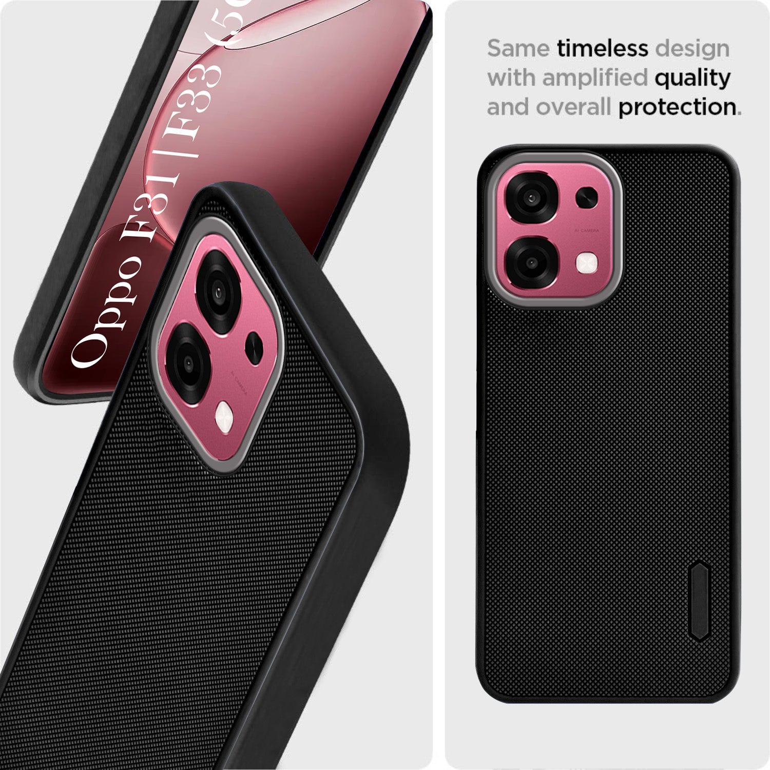 For Oppo F31 5G | Oppo F33 5G Back Cover Case (Textured Grip Design | Micro-Fiber Cloth Inside | Slim and Light Weight | Soft Touch and Feel)