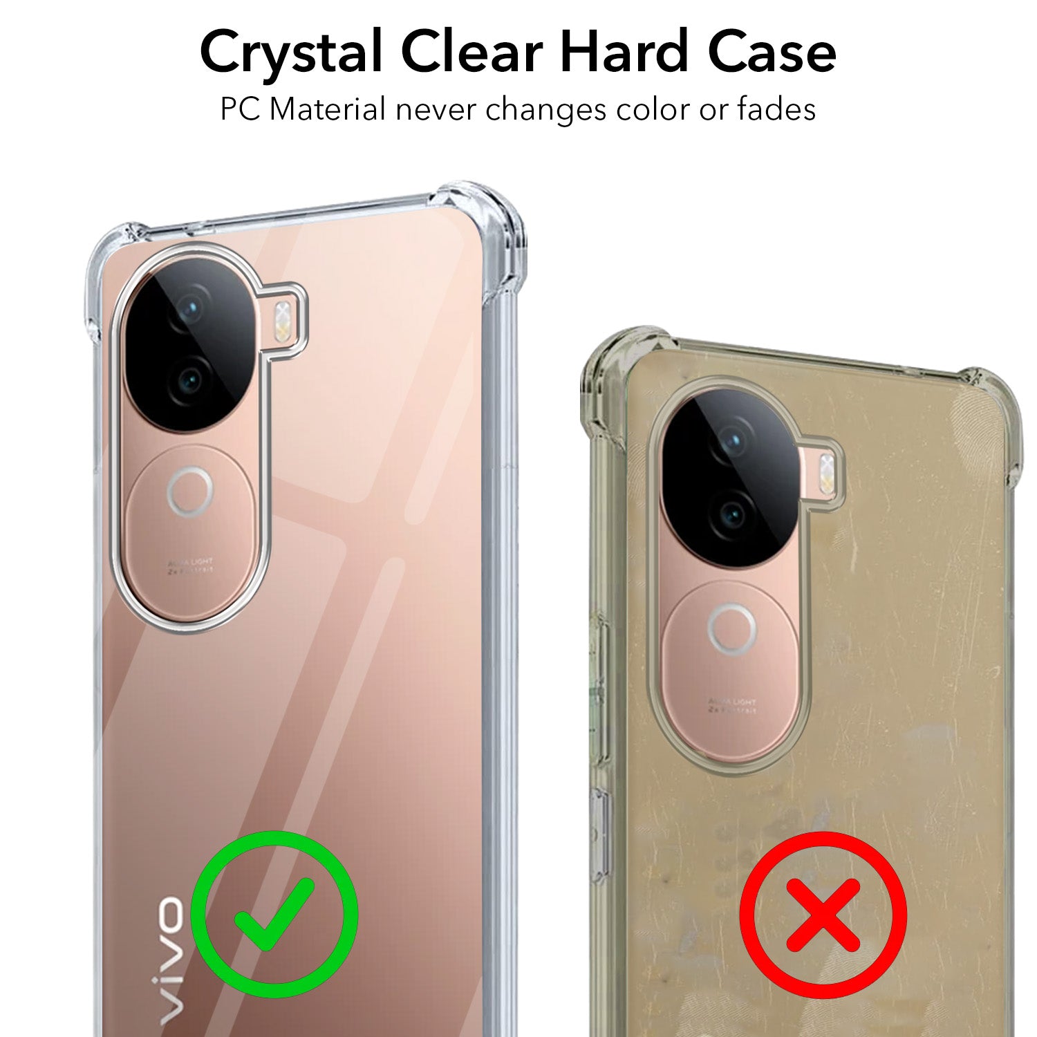 For Vivo V40e Back Cover Shockproof Crystal-Clear (Drop & Camera Protection | Hard Polycarbonate)