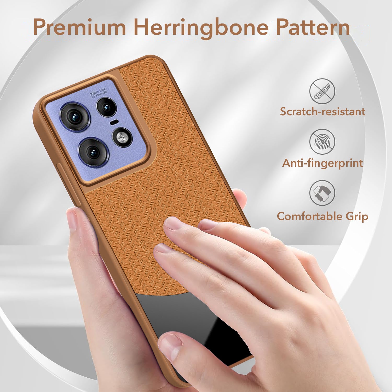 For Motorola Moto Edge 50 Pro Back Cover Case (Elegant PU Leather Finish | Premium Minimalist Professional | Camera Protection Bump)