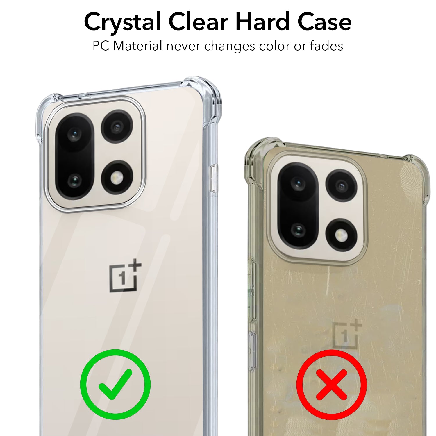 For OnePlus 15 5G  Back Cover Shockproof Crystal-Clear (Drop & Camera Protection | Hard Polycarbonate)