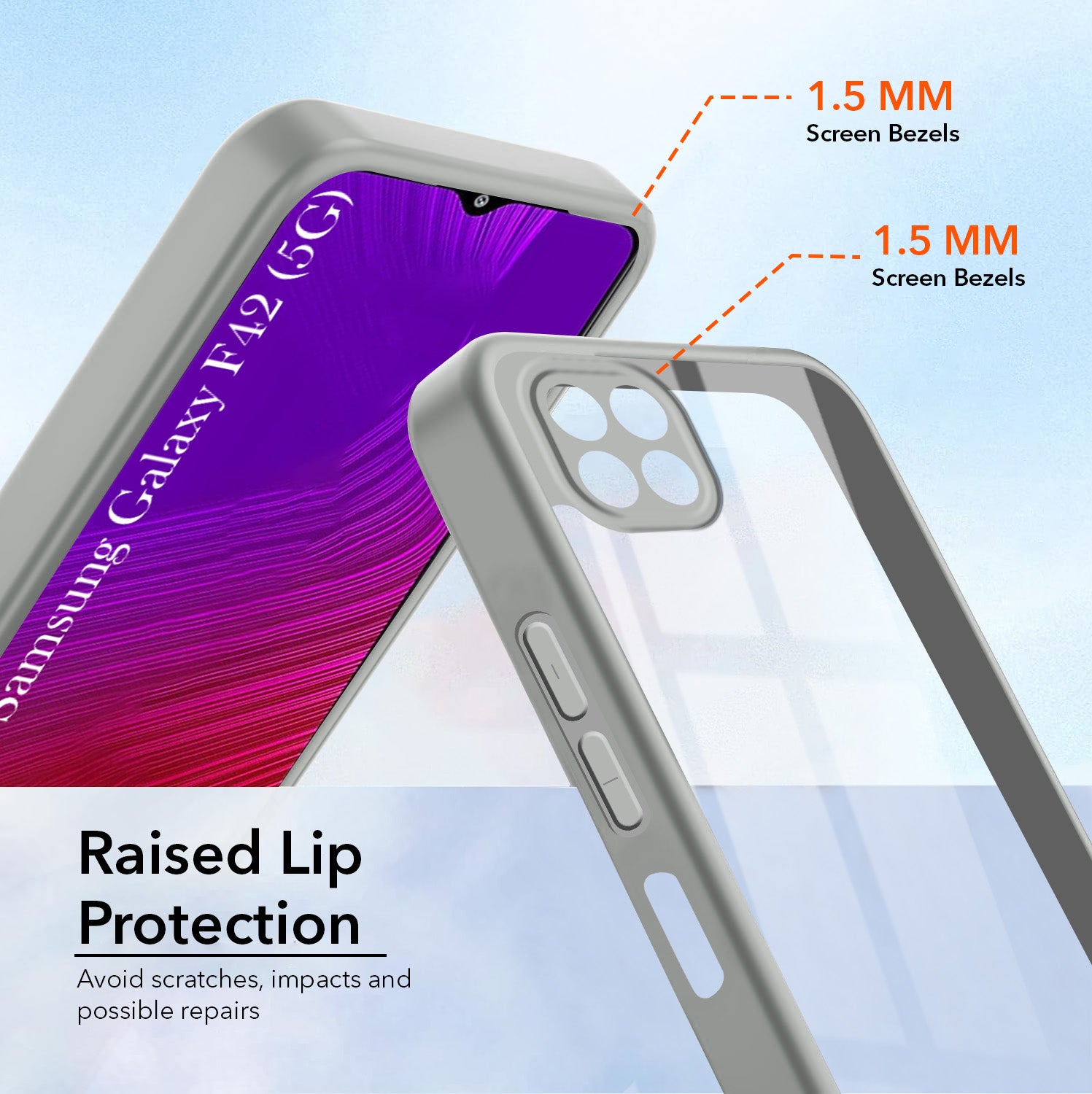 For Samsung Galaxy F42 5G Back Cover Case Ultra-Hybrid (Lifetime Anti Yellow | Anti Scratch | Crystal Clear Shockproof)