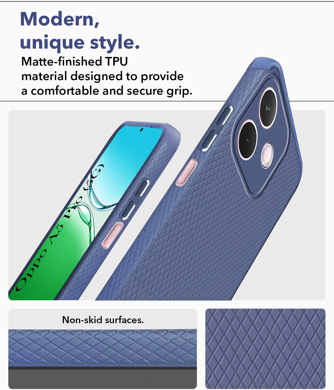 For Oppo A5 Pro Back Cover Case (Liquid Silicone | Side Grip | Camera Protection)