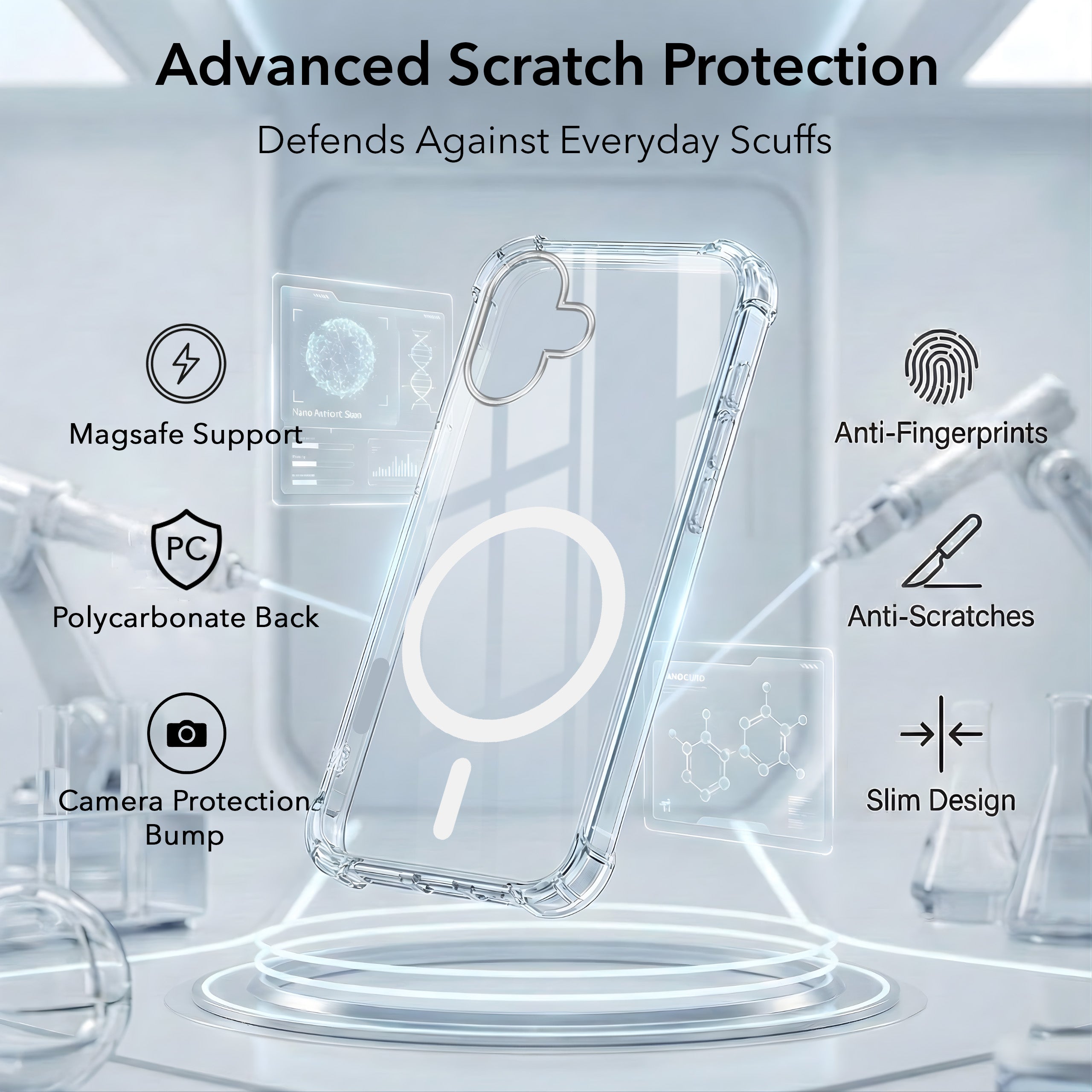 For Apple iPhone 16 Plus Back Cover Shockproof Crystal-Clear (Magsafe Wireless Support | Drop & Camera Protection | Hard Polycarbonate)
