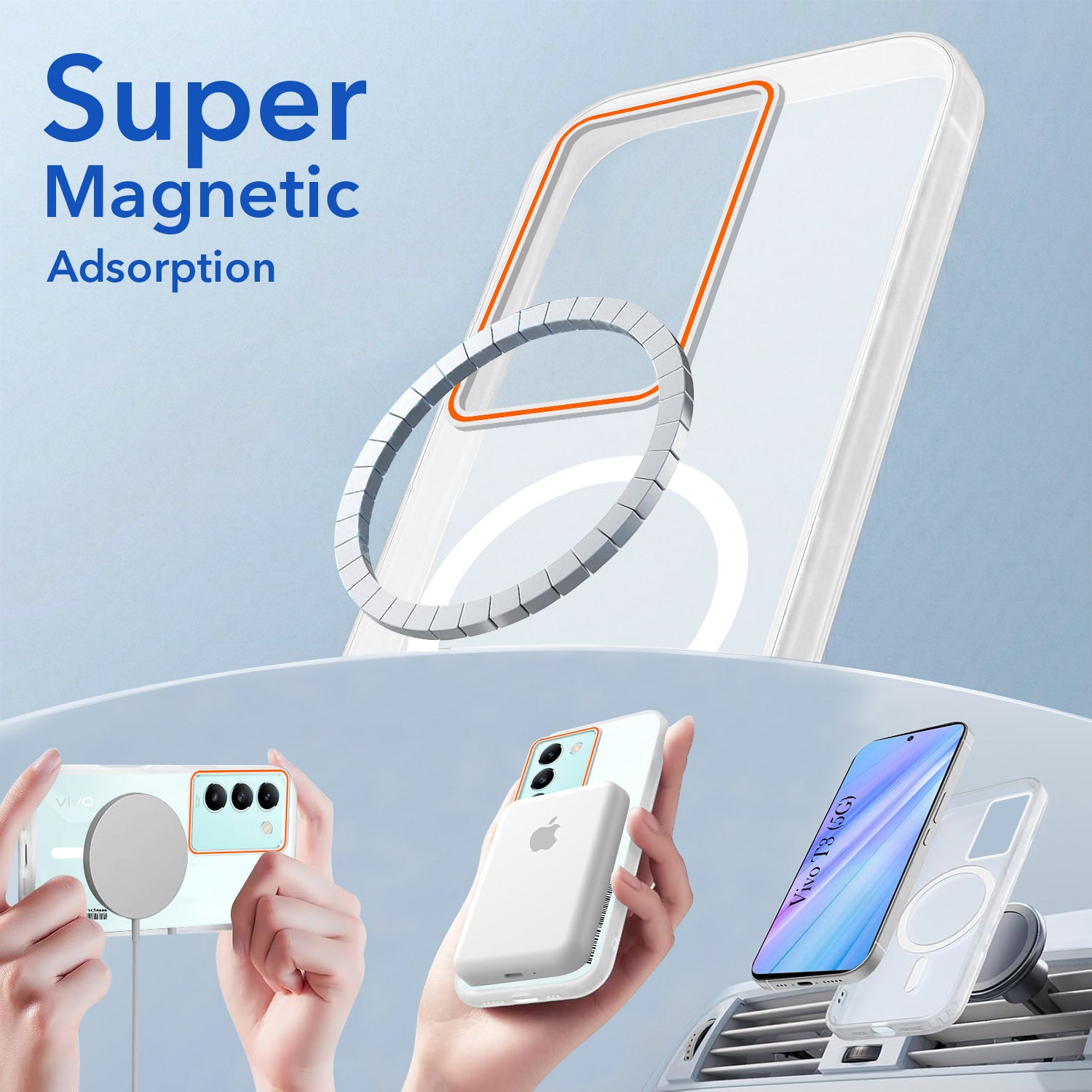 For Vivo T3 5G Back Cover Case (Soft Touch | Camera Bump Protection | MagSafe Compatible | Matte Finish)