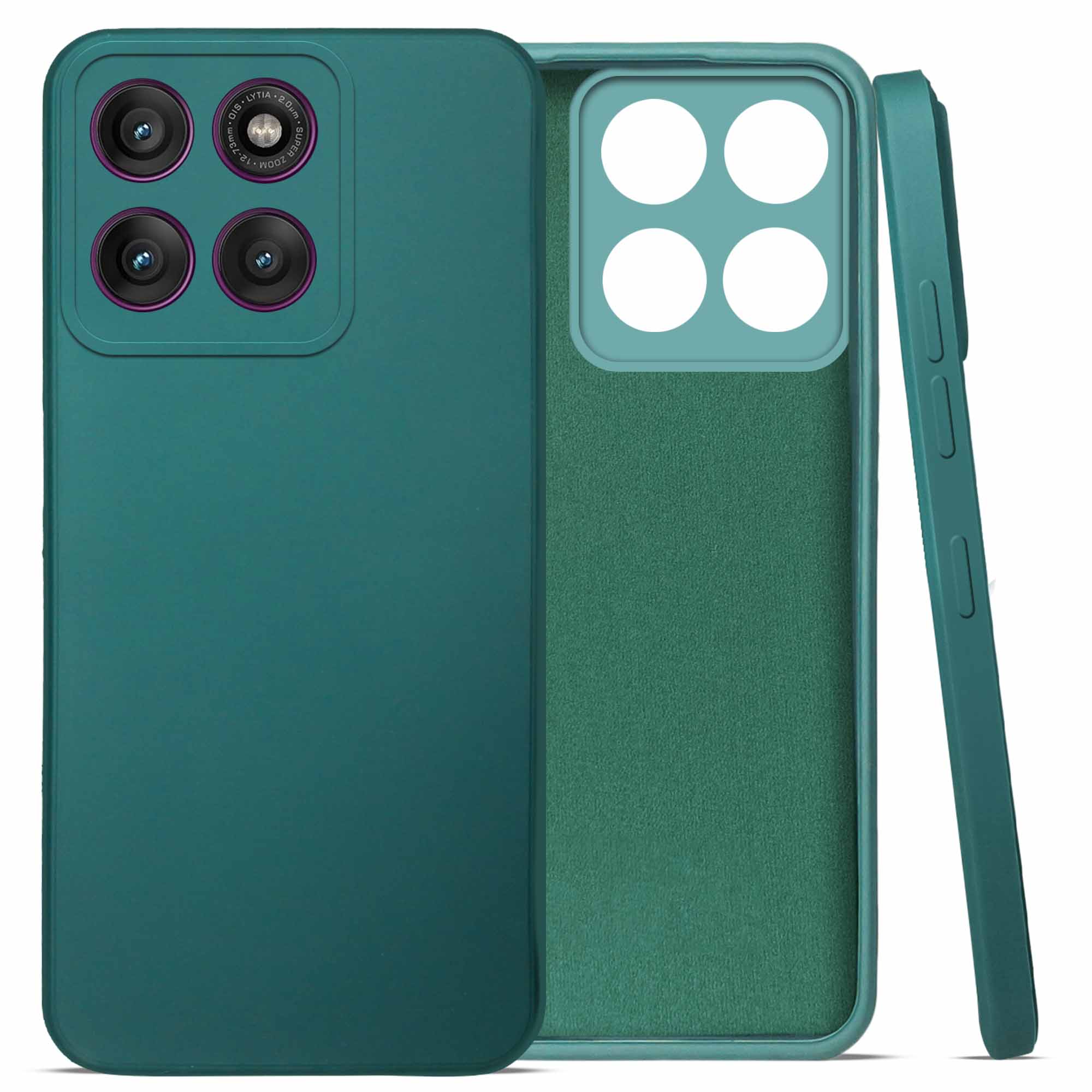 For Motorola Moto Edge 60 Pro Back Cover Case (Matte Finish Silicone with Inside Fiber Cloth)