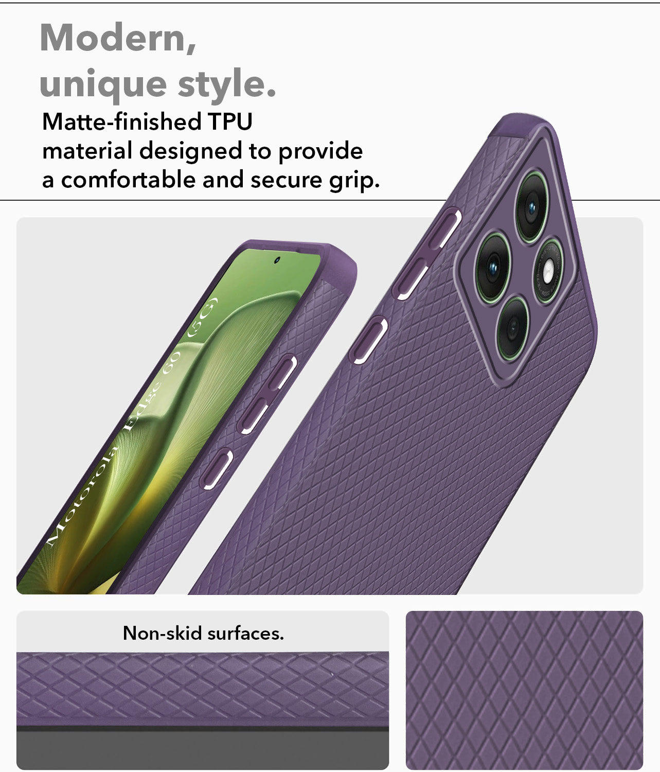For Motorola Moto Edge 60 Back Cover Case (Liquid Silicone | Side Grip | Camera Protection)