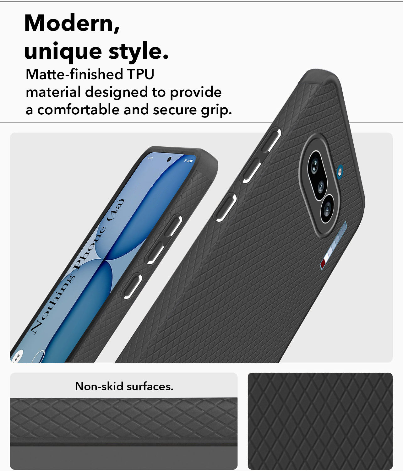 For Nothing Phone 4A 5G Back Cover Case Liquid Silicone (Camera Protection | Side Grip Texture | Soft and Flexible)