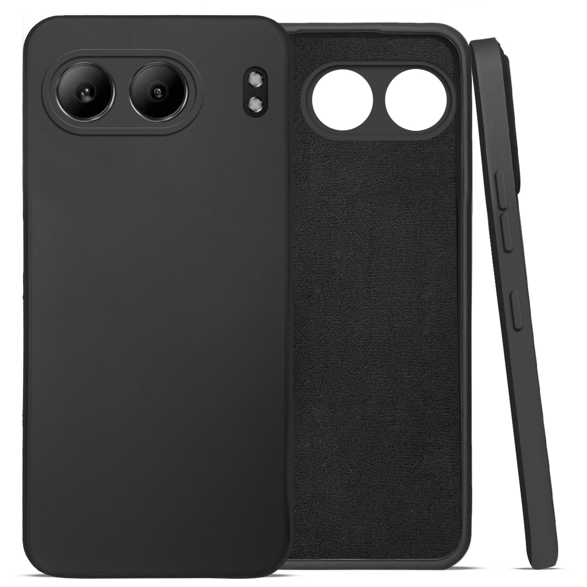 For Oneplus Nord 4 Back Cover Case (Matte Finish Silicone with Inside Fiber Cloth |Black)