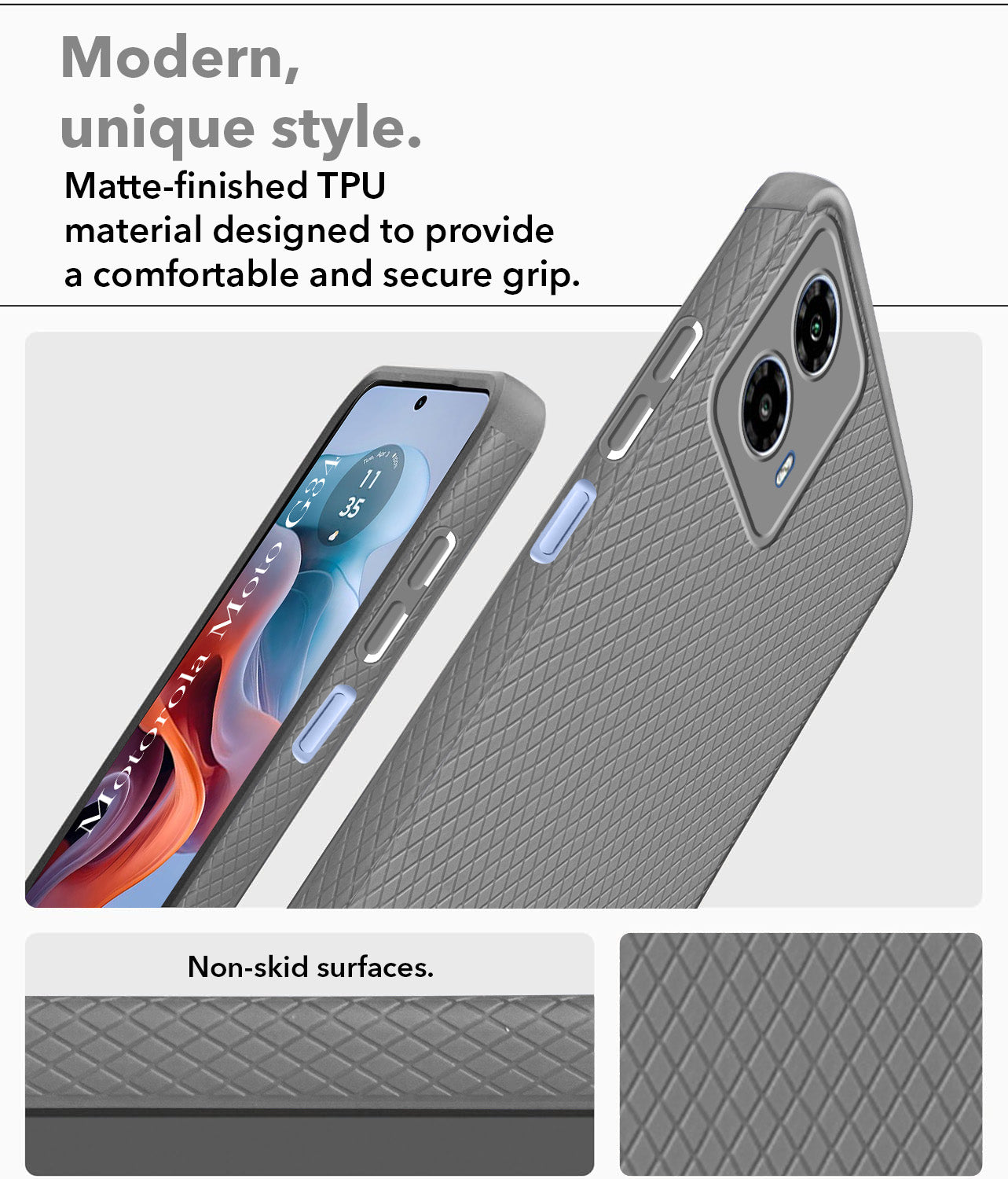 For Motorola Moto G34 5G Back Cover Case (Liquid Silicone | Side Grip | Camera Protection)