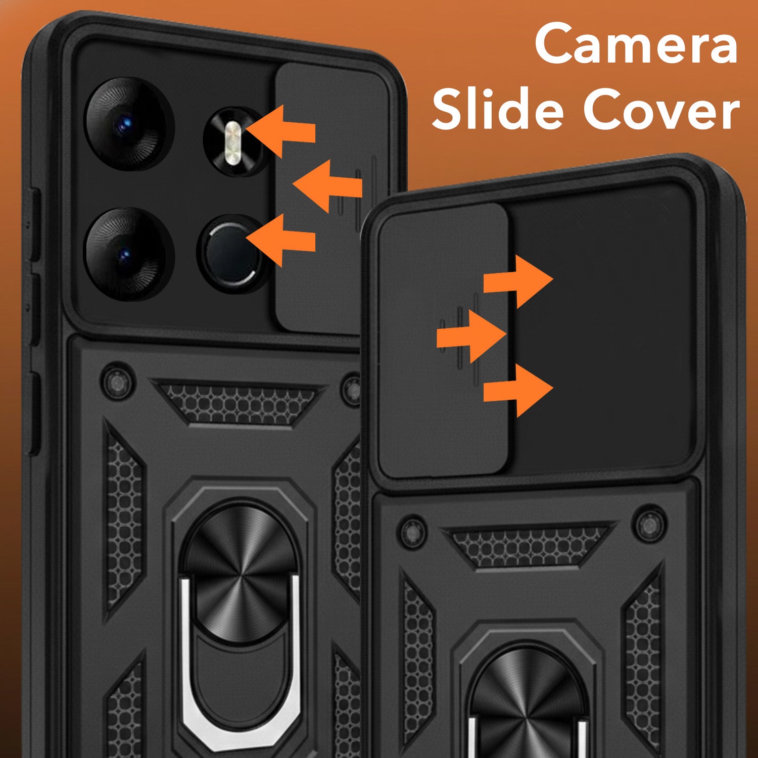For Tecno Pop 7 Pro Back Cover Case (Hybrid Dual Armor Polycarbonate)