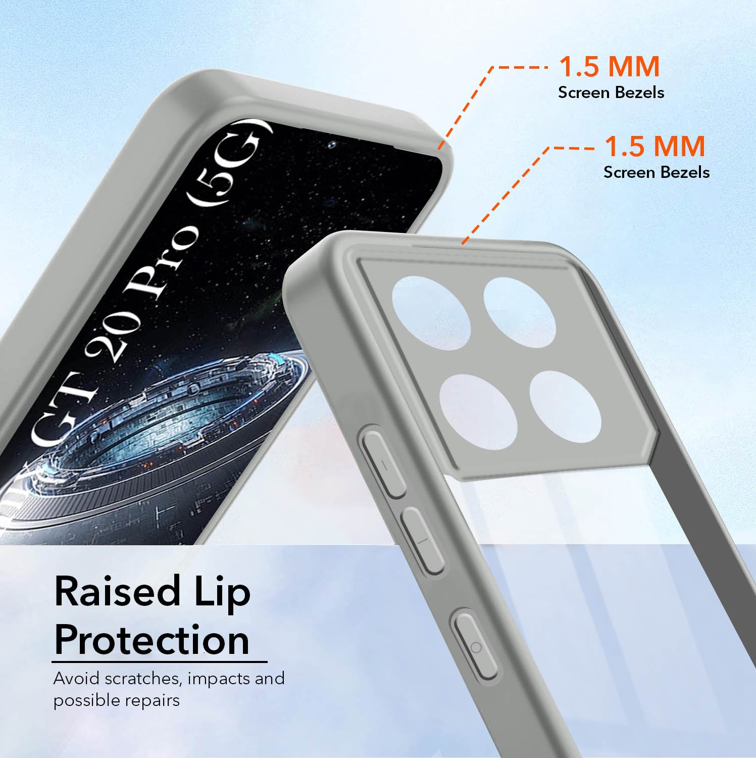 For Infinix GT 20 Pro 5G Back Cover Case (Lifetime Anti Yellow | Anti Scratch | Crystal Clear Shockproof)