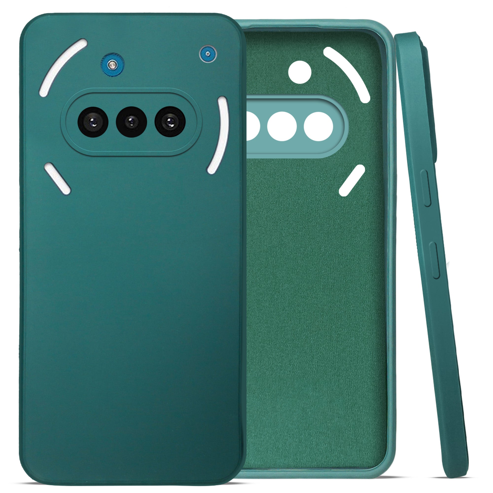 For Nothing Phone 3A Back Cover Case (Matte Finish Silicone with Inside Fiber cloth)