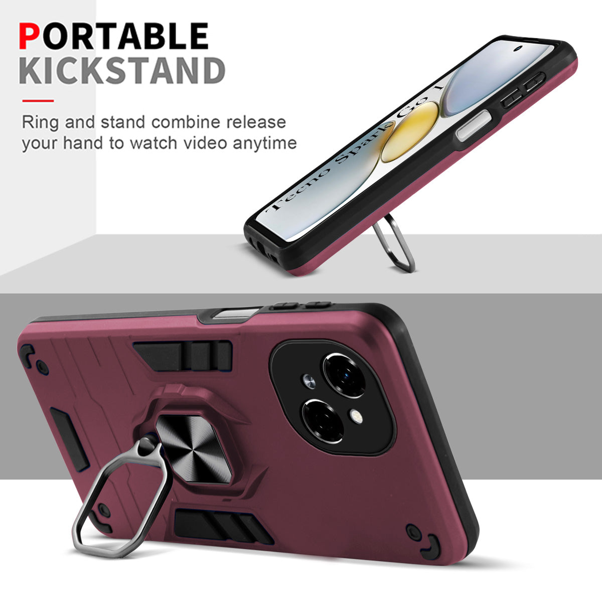 For Tecno Spark Go 1 Back Cover Case (Shockproof Polycarbonate Dual Layer Hybrid Armor)