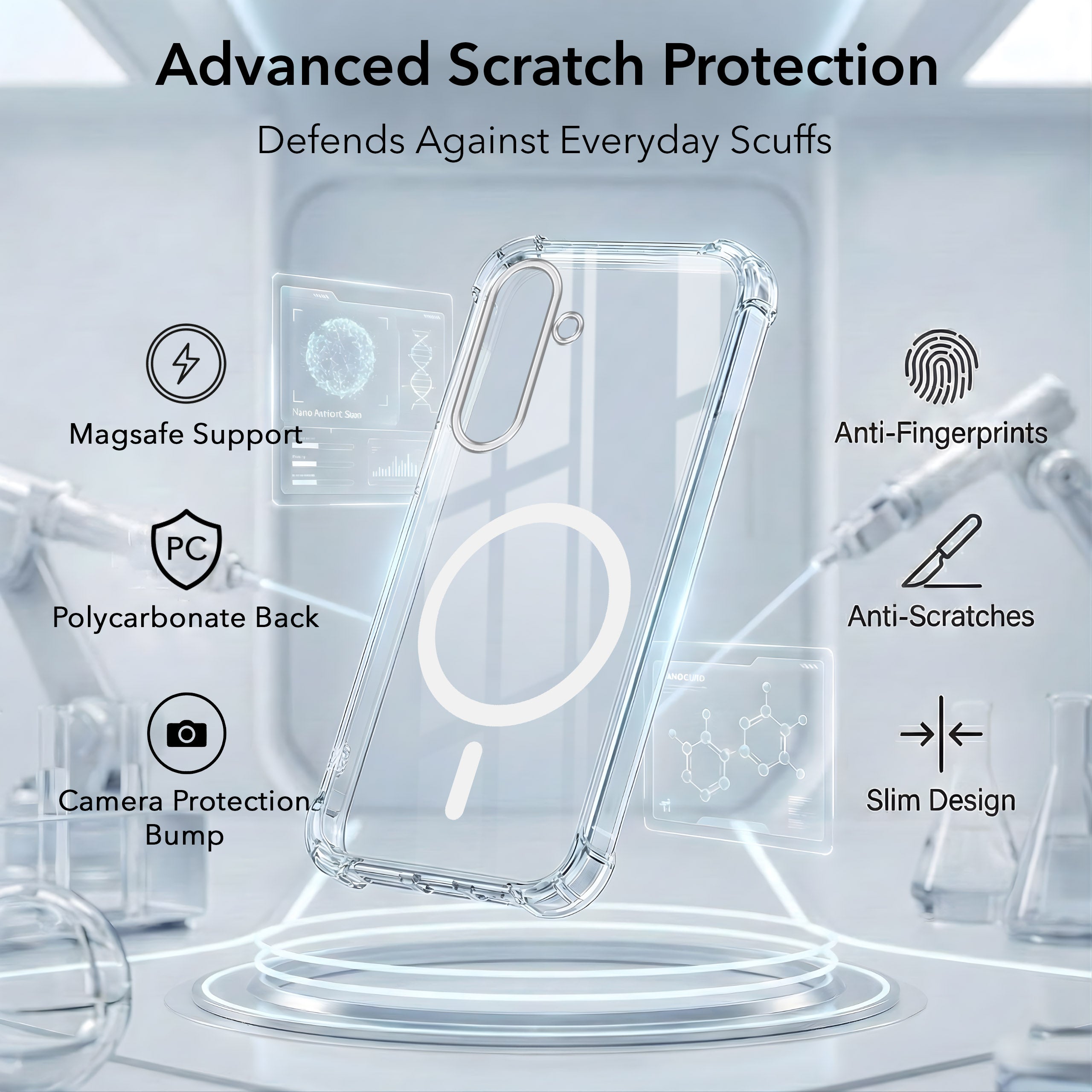 For Samsung Galaxy A56 Back Cover Shockproof Crystal-Clear (Magsafe Wireless Support | Drop & Camera Protection | Hard Polycarbonate)